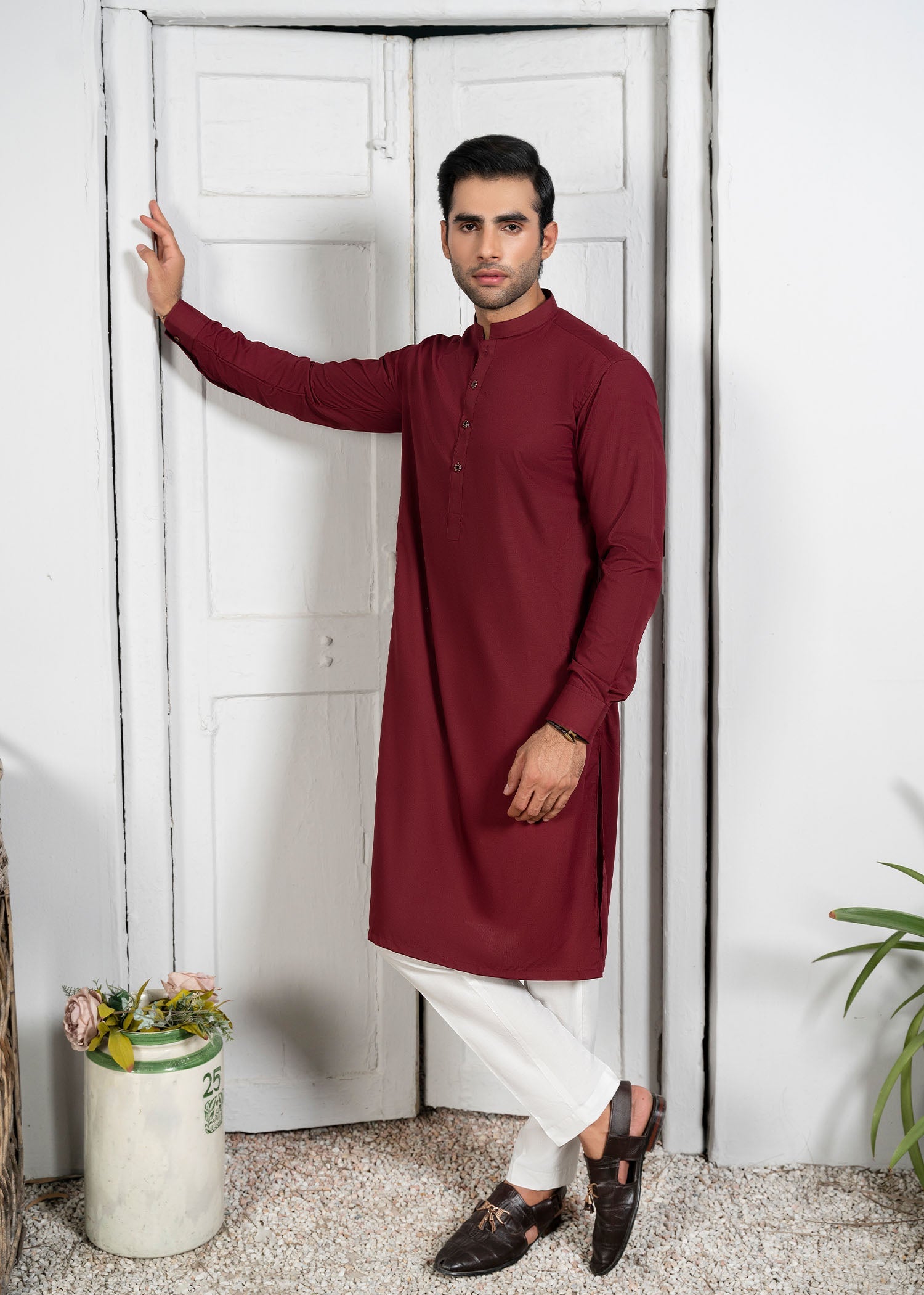 wash & wear Kurta Set in Red