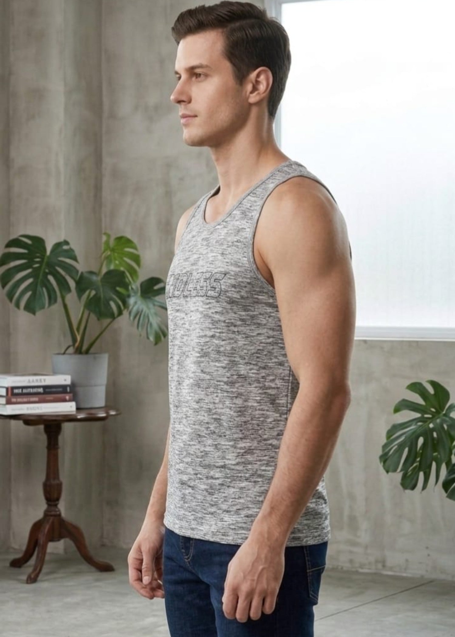 cotton Tank Top in Ash grey