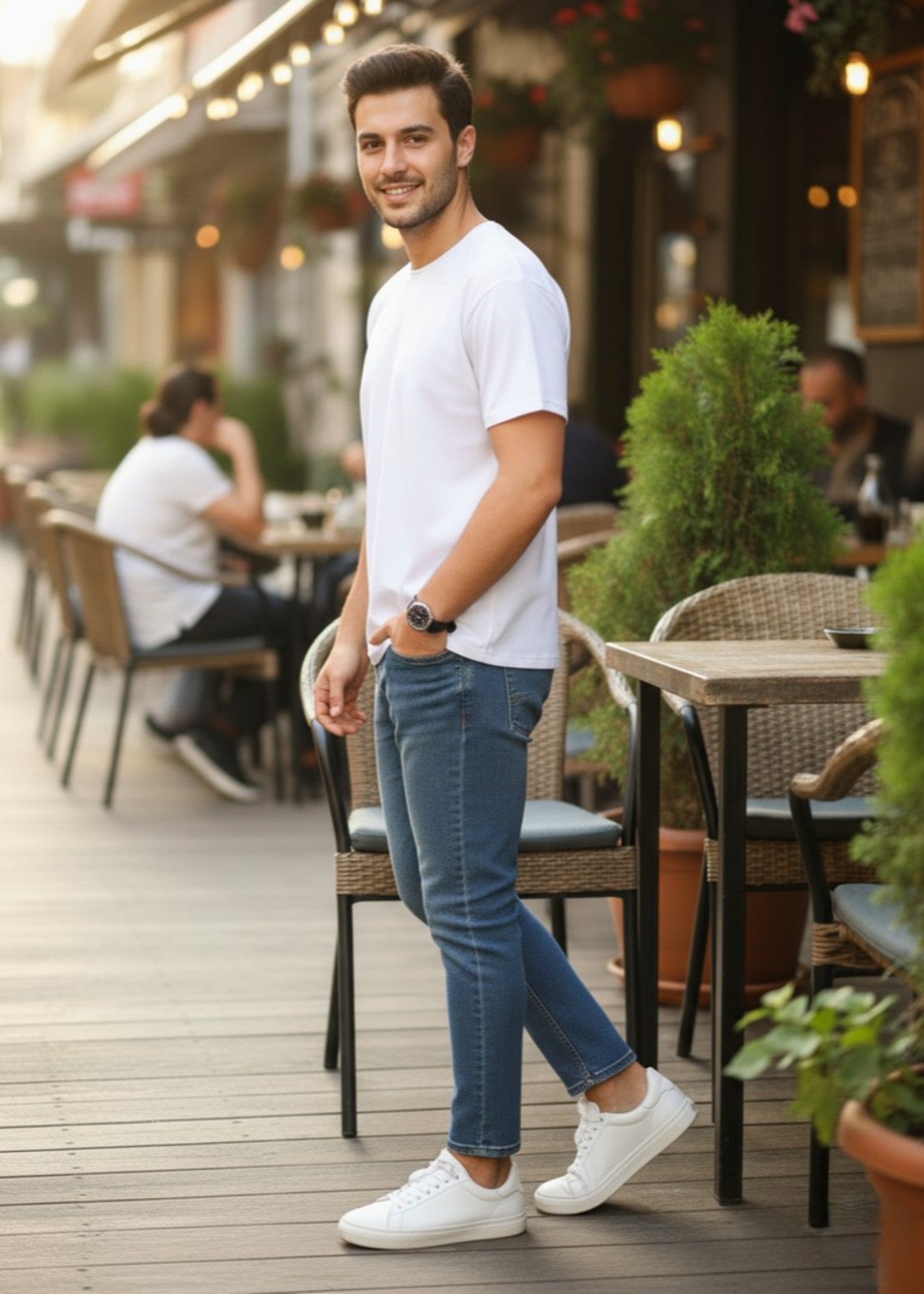 polycotton T Shirt in White