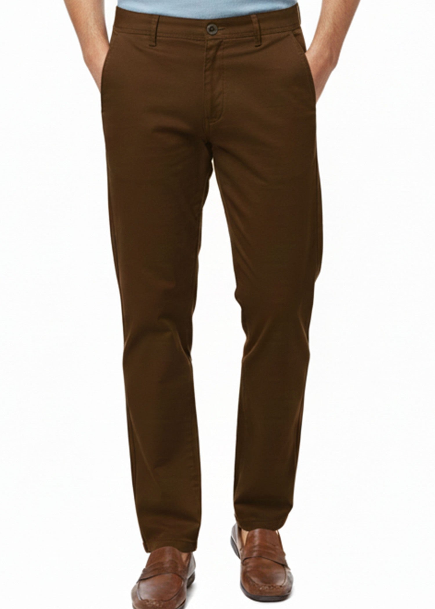 twill cotton Pants in Brown