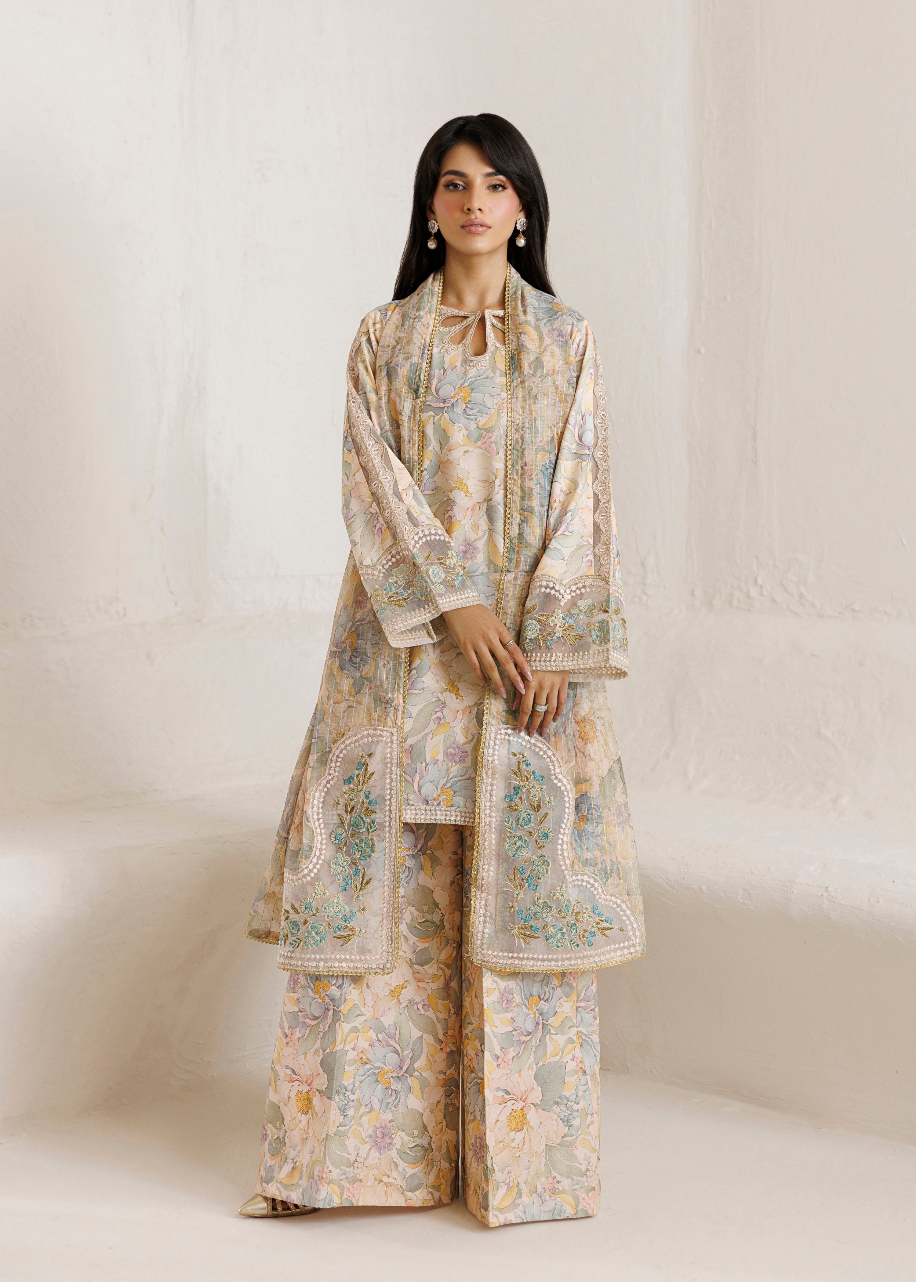 cotton Kurta Set in Multi