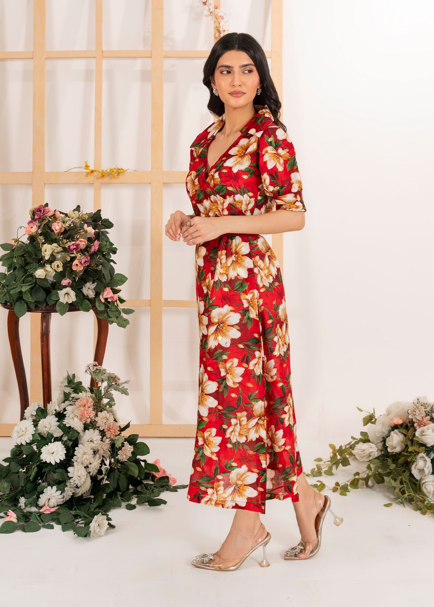 lawn Maxi in Blood red
