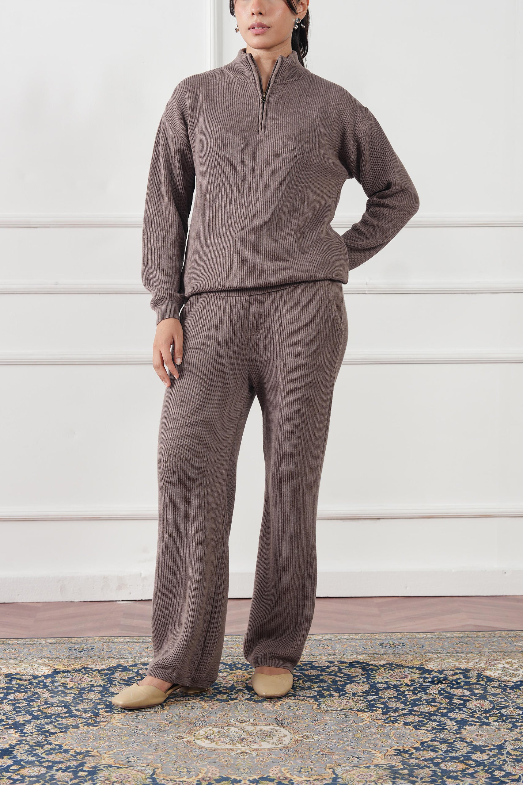 pure cotton Sweatshirt in Hazelwood brown