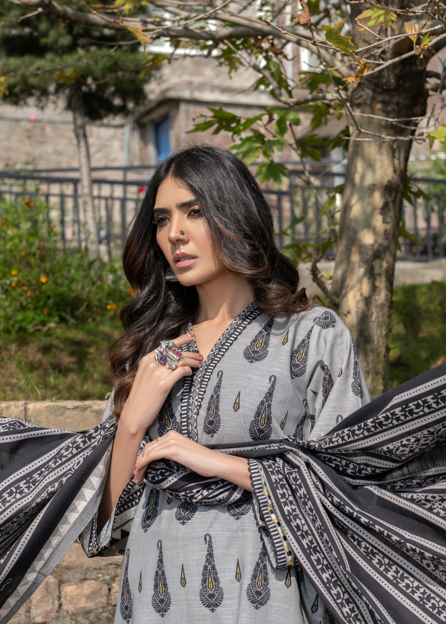 khaddar Unstitched in Grey