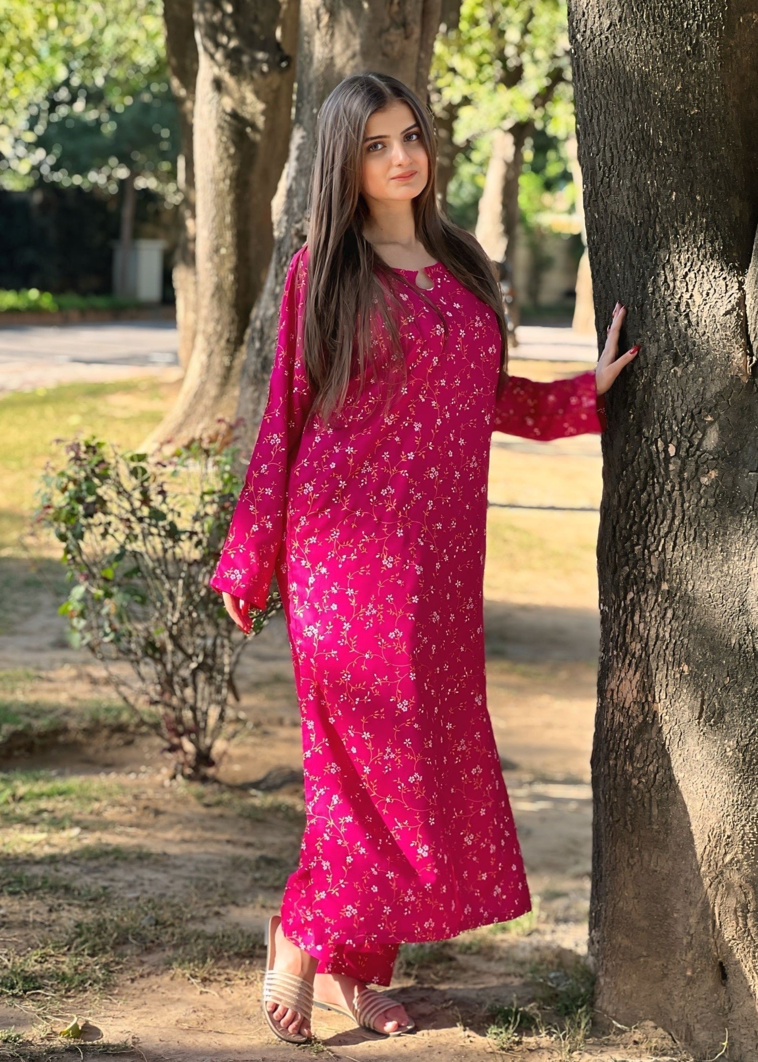 linen Co Ord Sets in Hot pink