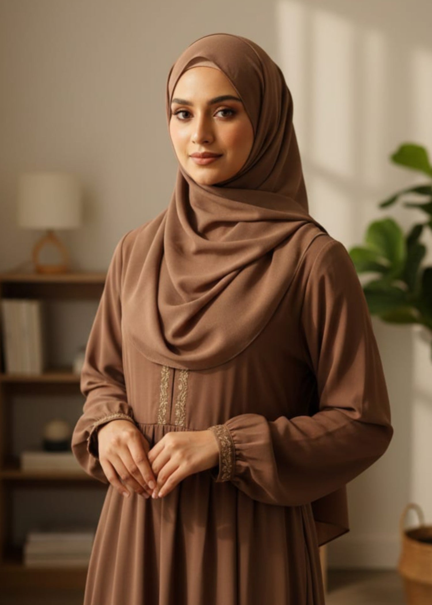 georgette Hijab in Chocolate brown