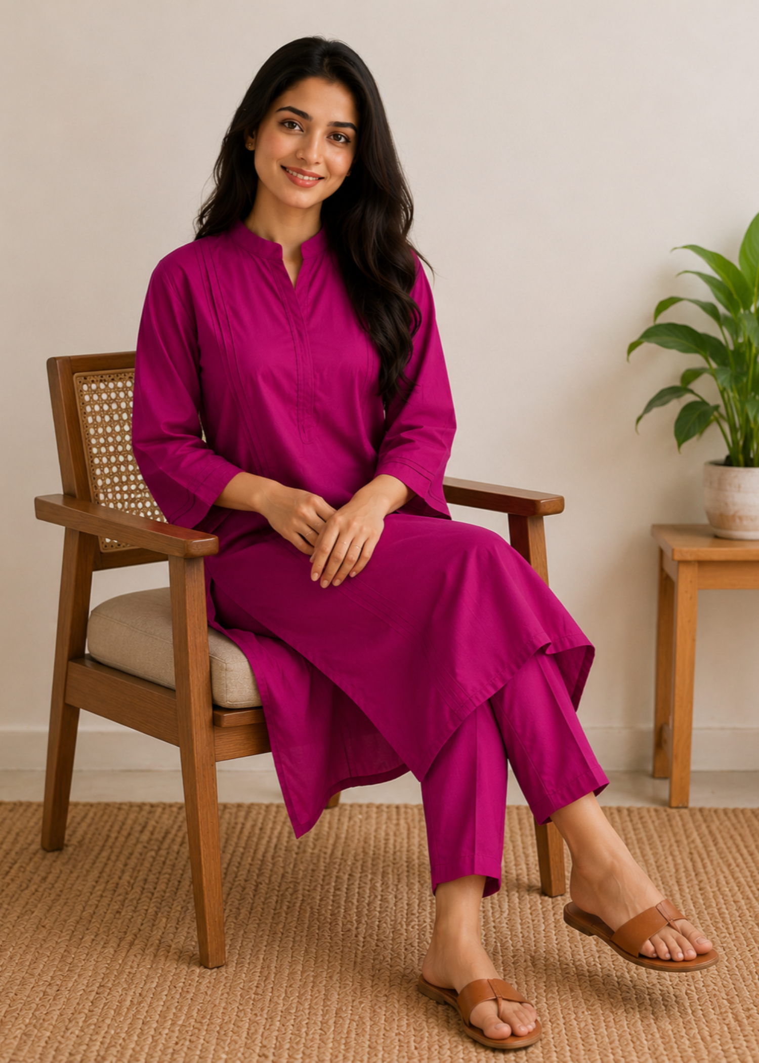 cotton Co Ord Sets in Magenta haze
