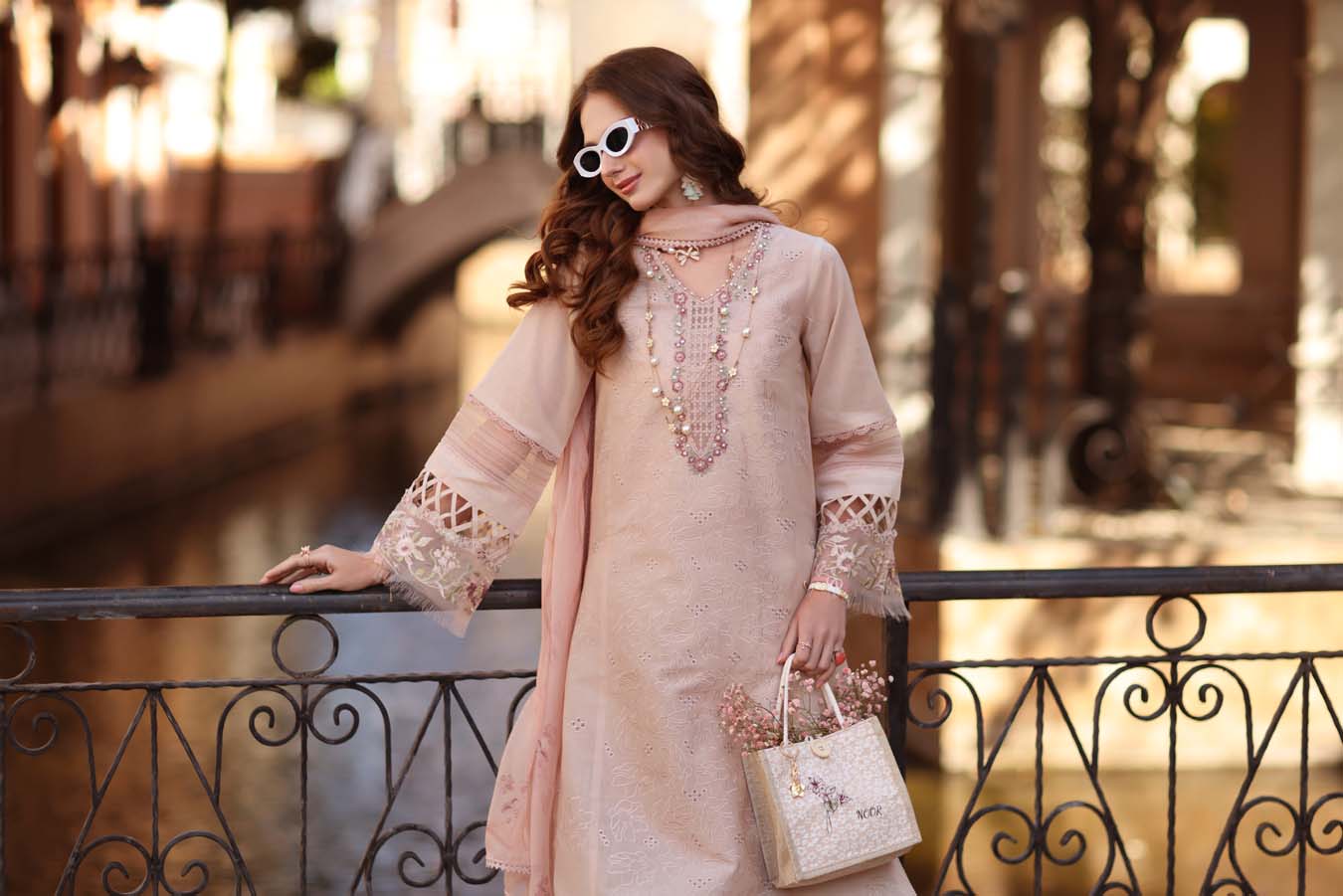 Noor Eid Luxe Printskhaas Lawn – D6 - B - Ballet Pink