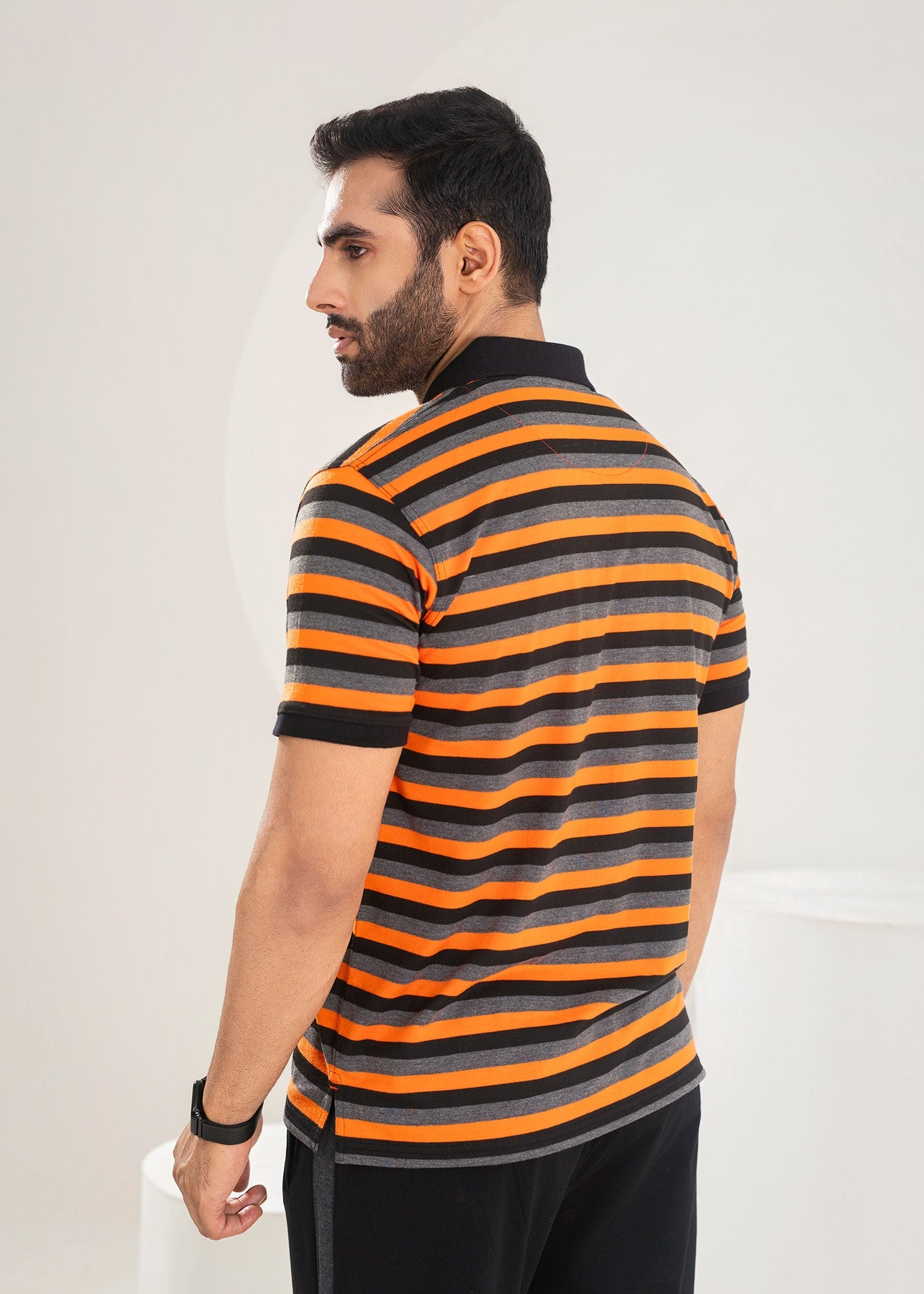 cotton Polo Shirt in Orange