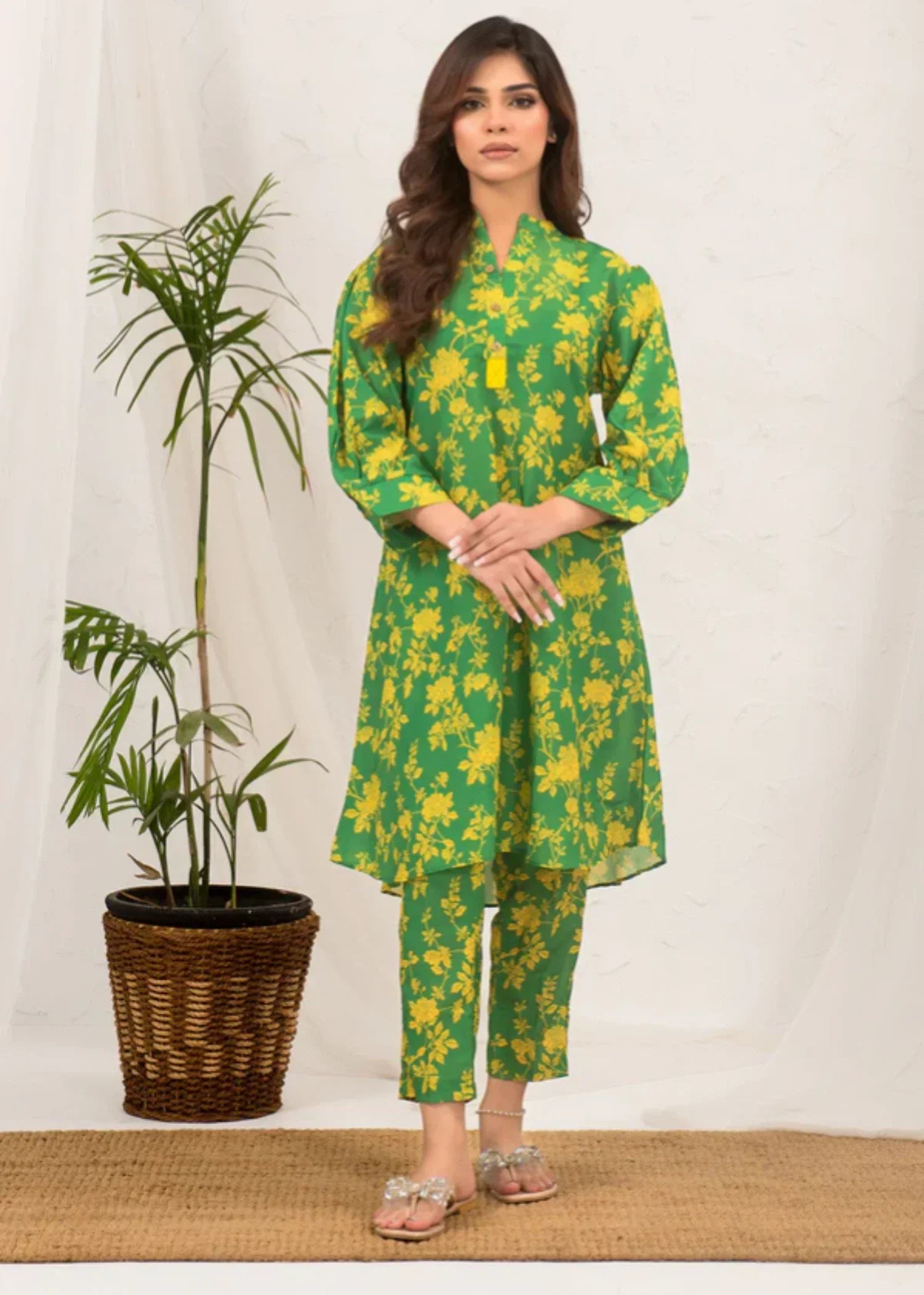 swiss lawn Co Ord Sets in Green