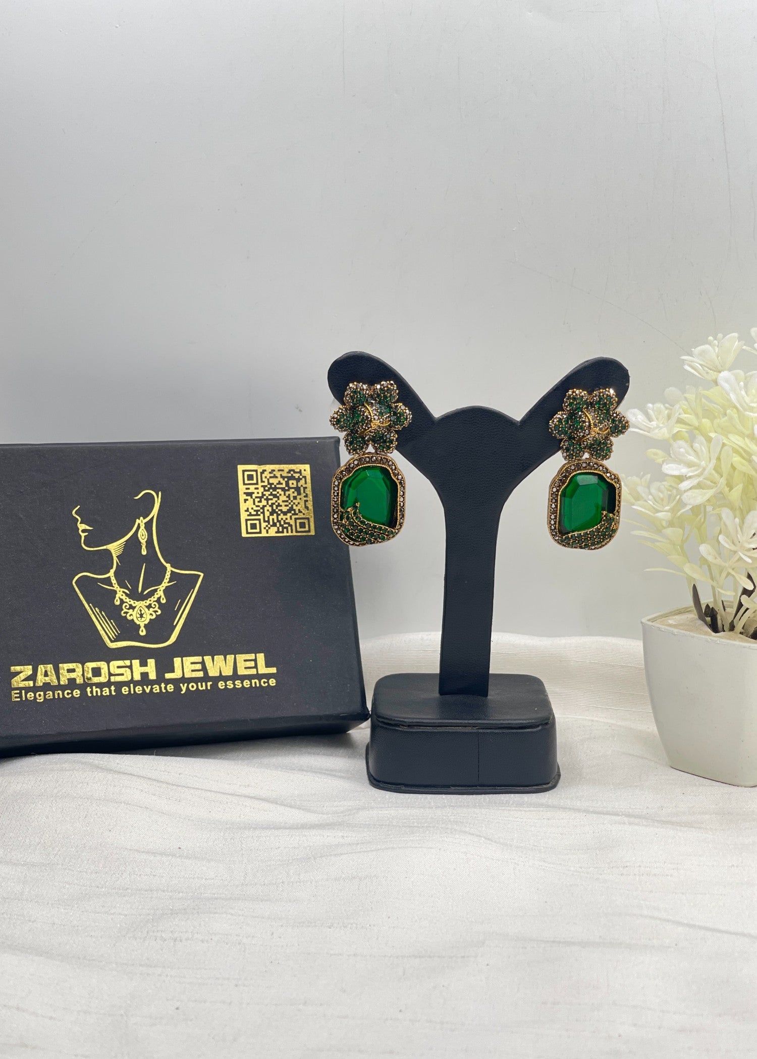 Earrings in Green Color by - Trendy Women Earrings WHF8356