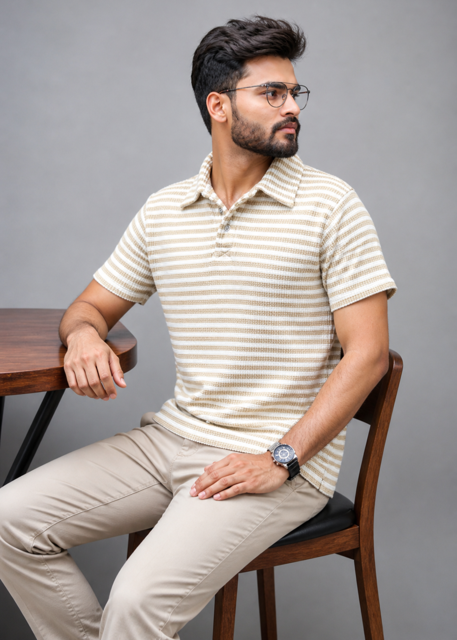 cotton net Polo Shirt in Multi