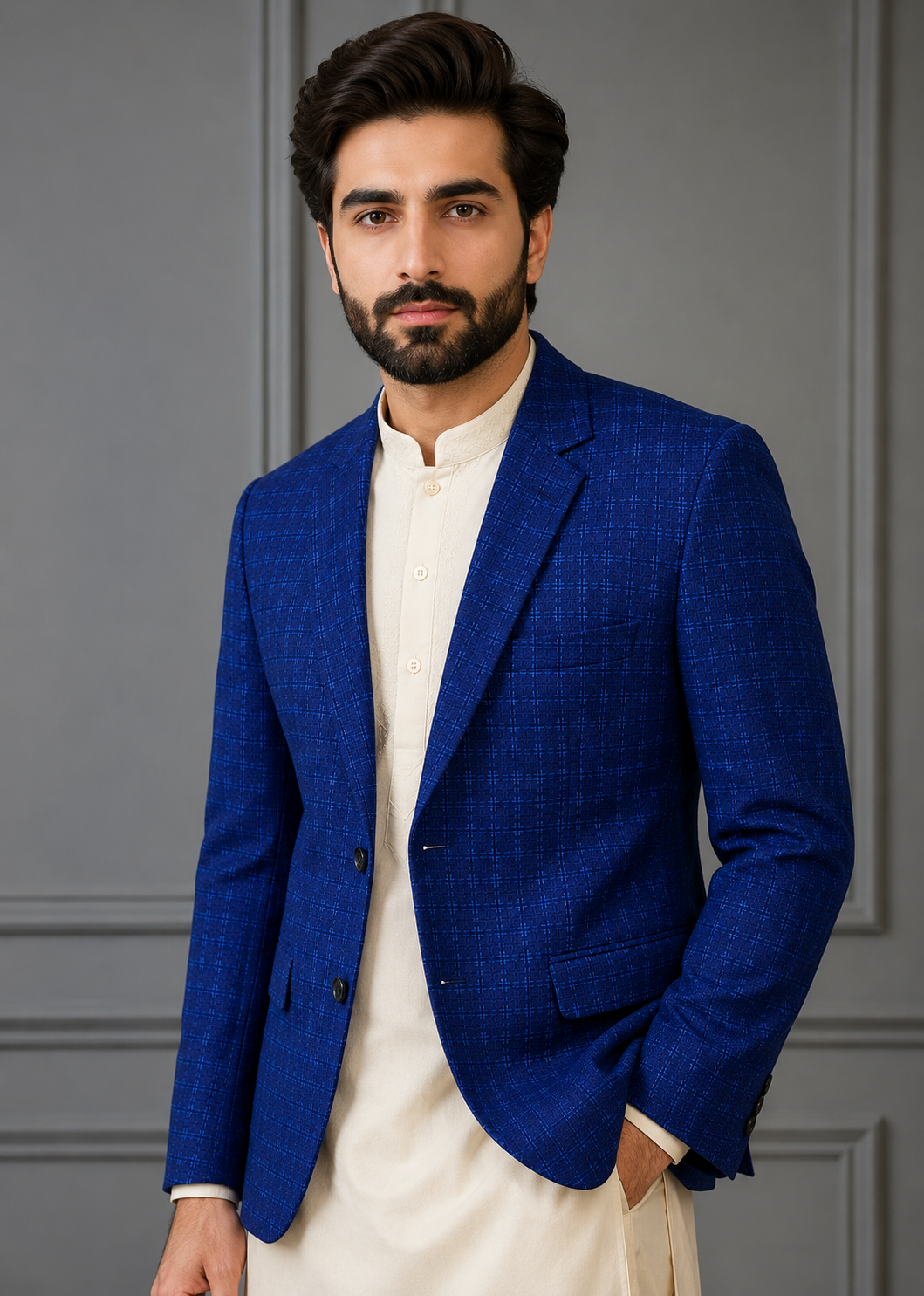 tropical Blazer in Royal blue