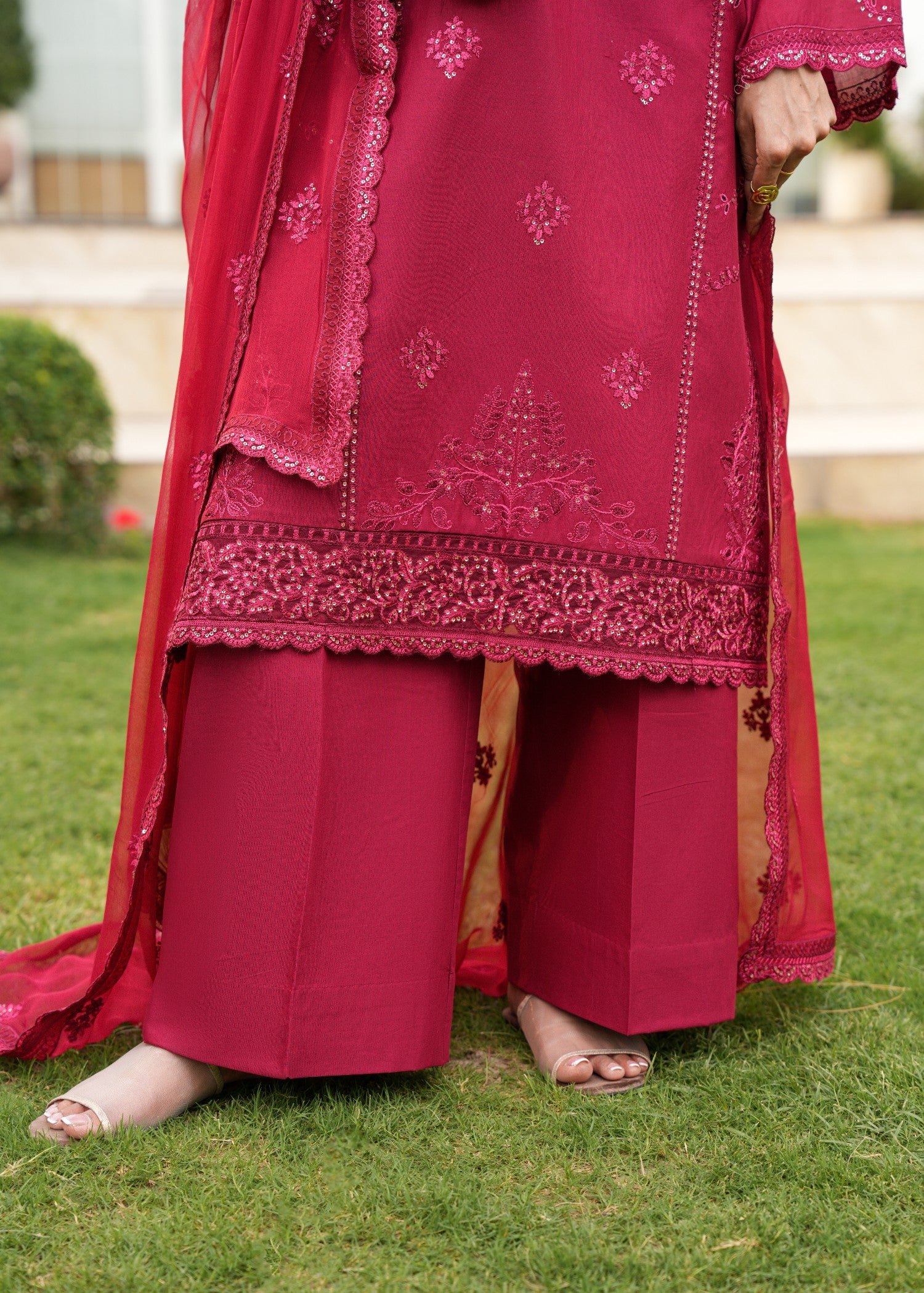 cotton Kurta Set in Watermelon