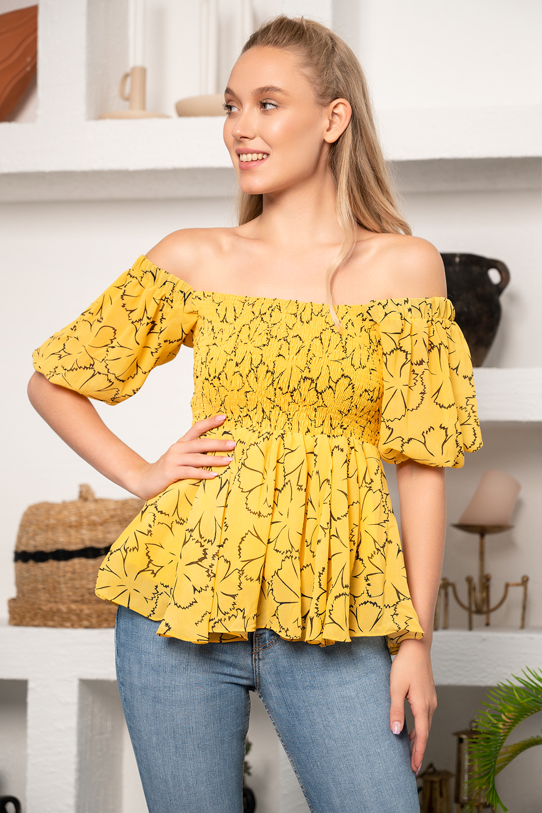chiffon Blouse in Yellow