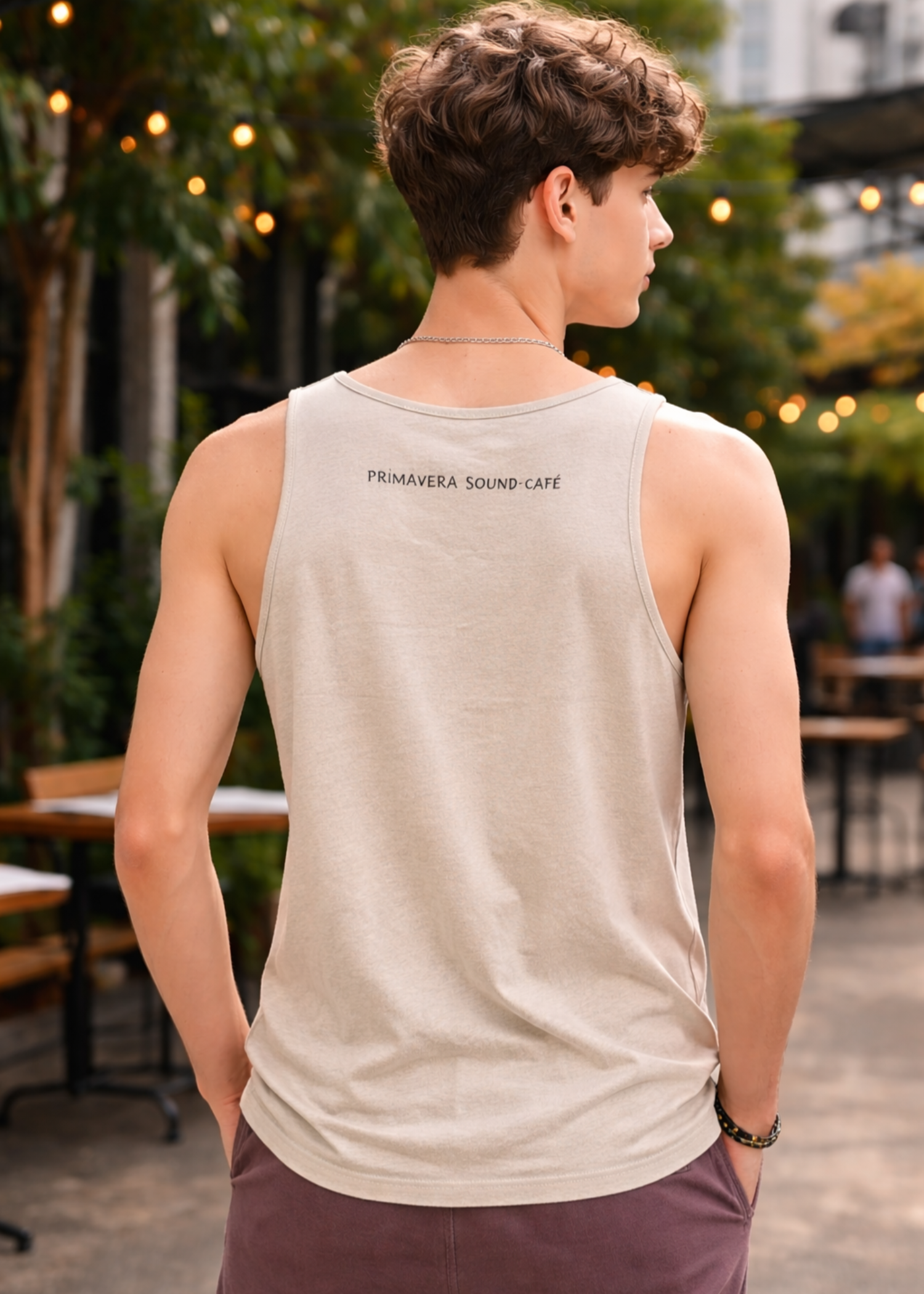 cotton Tank Top in Beige