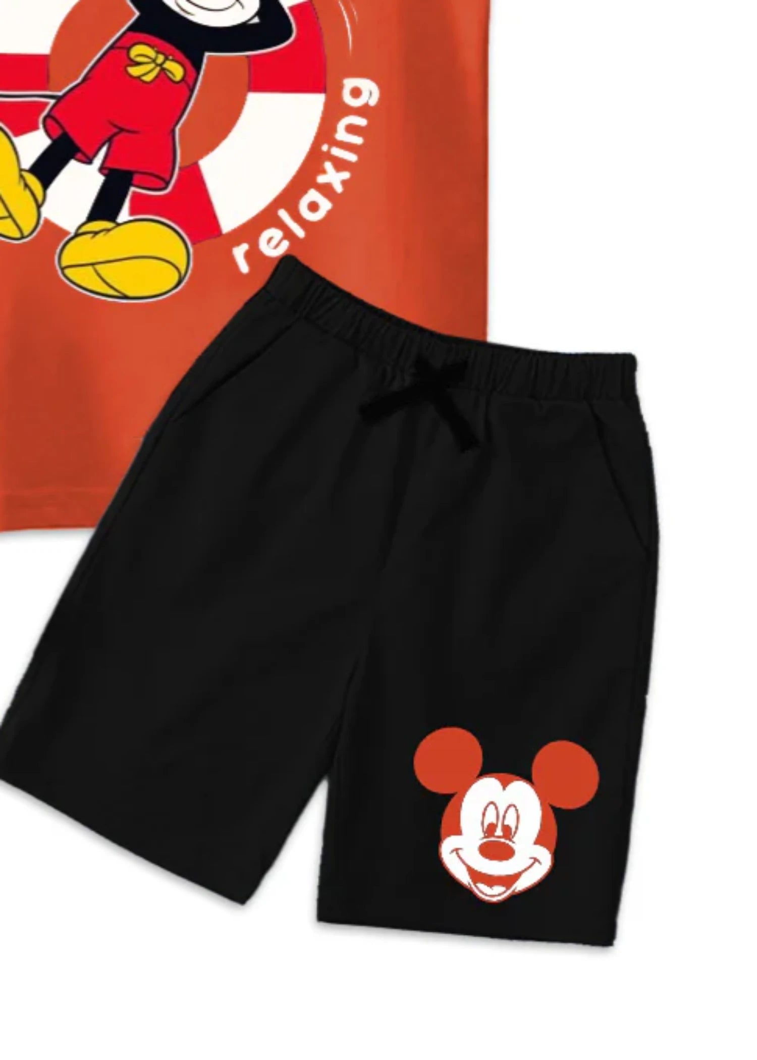 cotton Co ord Sets in Black, burnt orange