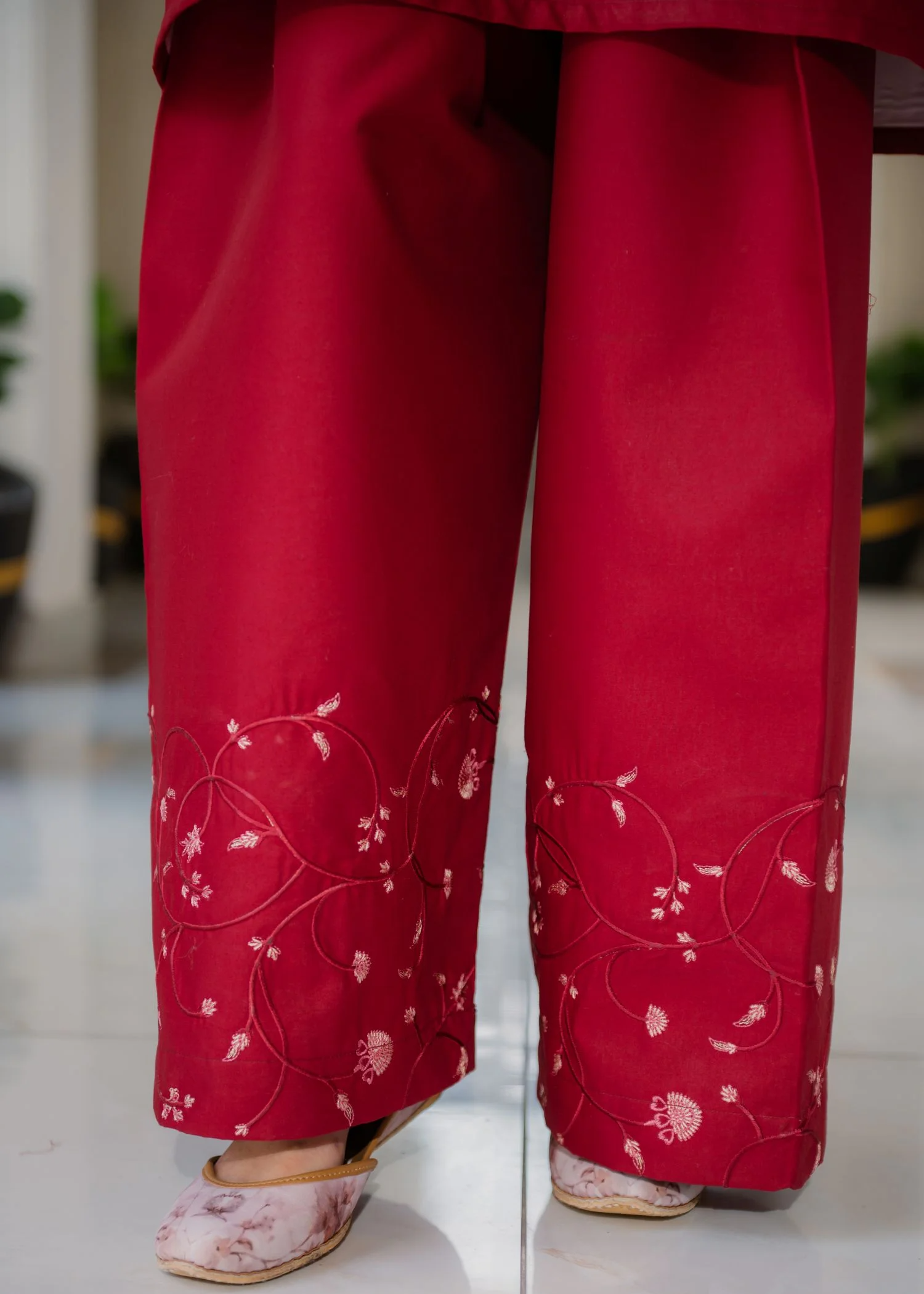 pure cotton Kurta Set in Spicy red