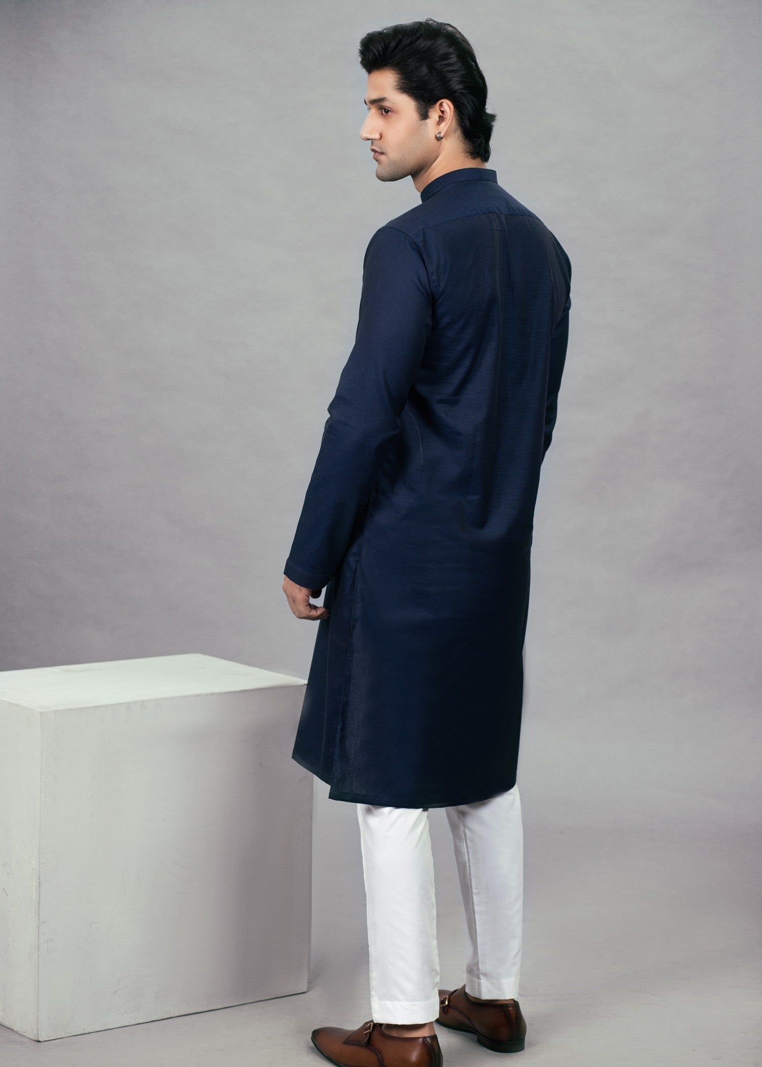 cotton Kurta in Navy blue