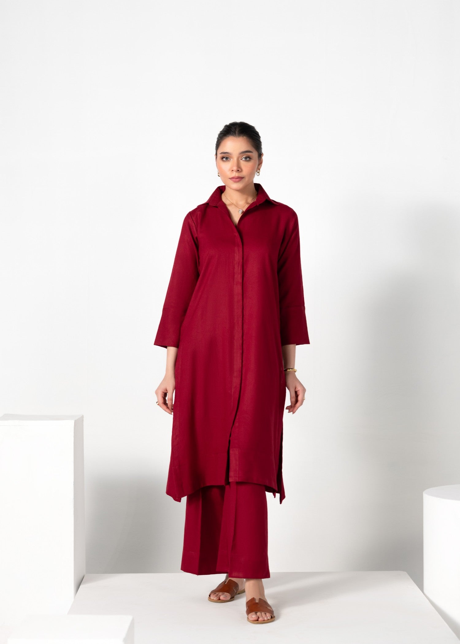 karandi Co Ord Sets in Red
