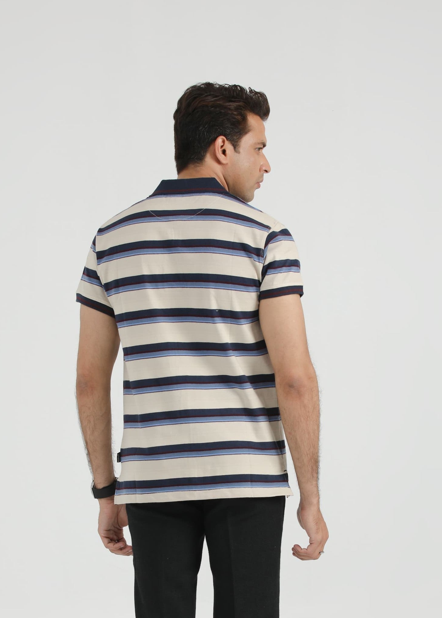 single jersey knit Polo Shirt in Beige