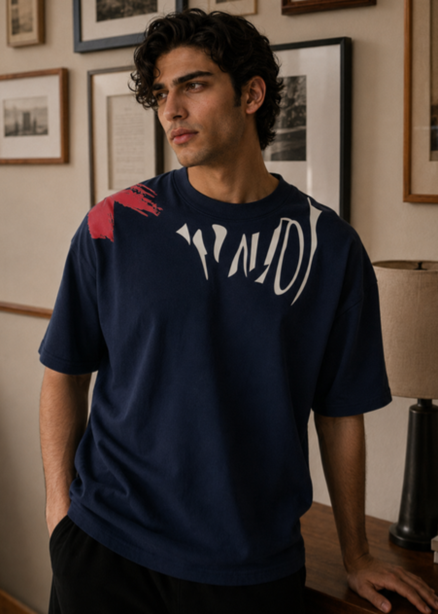 polycotton T Shirt in Dark blue