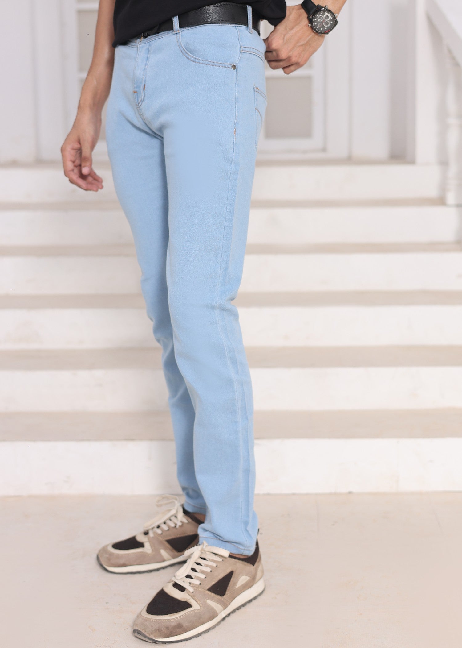 polycotton Jeans in Ice blue