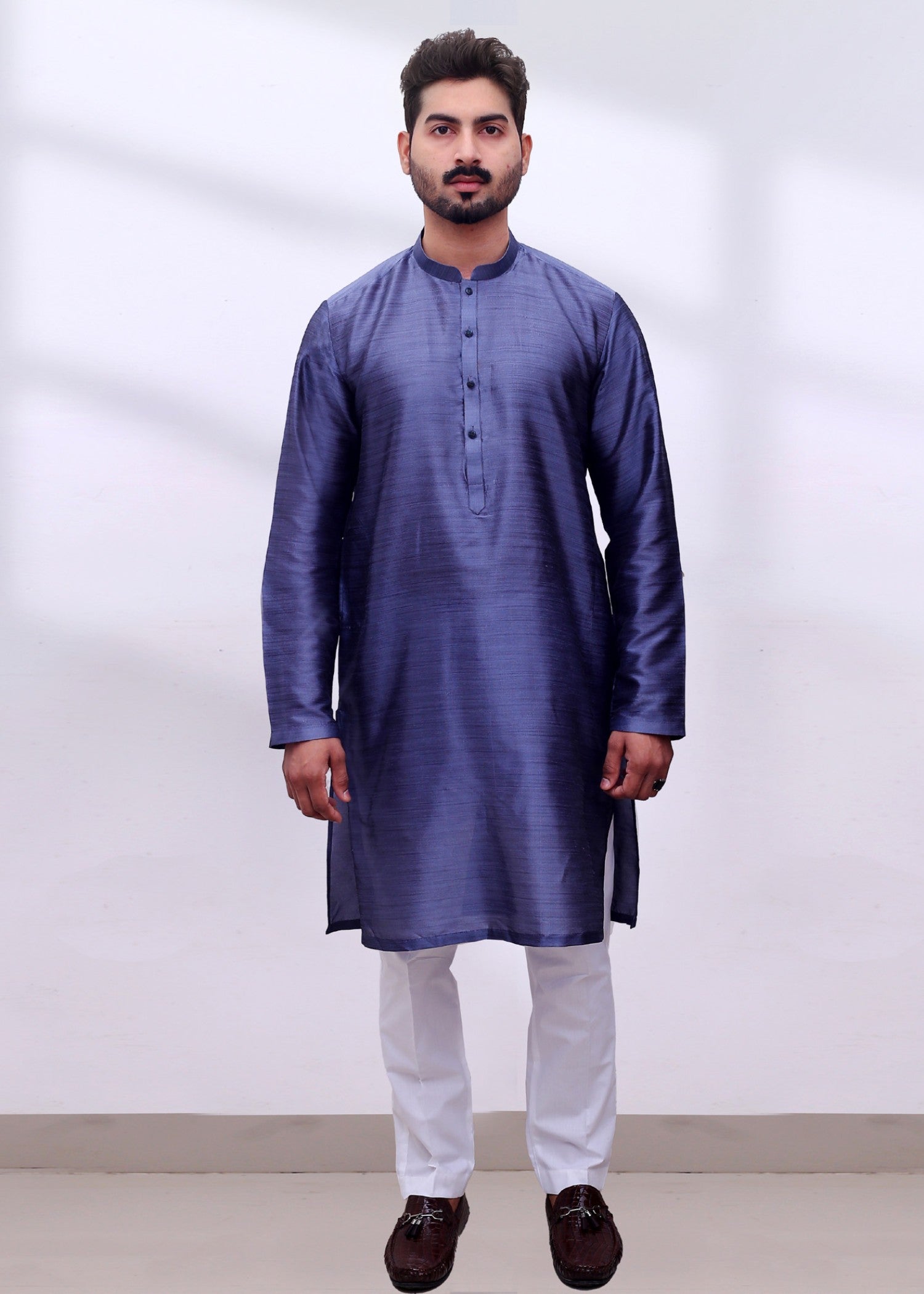 viscose raw silk Kurta in Purple