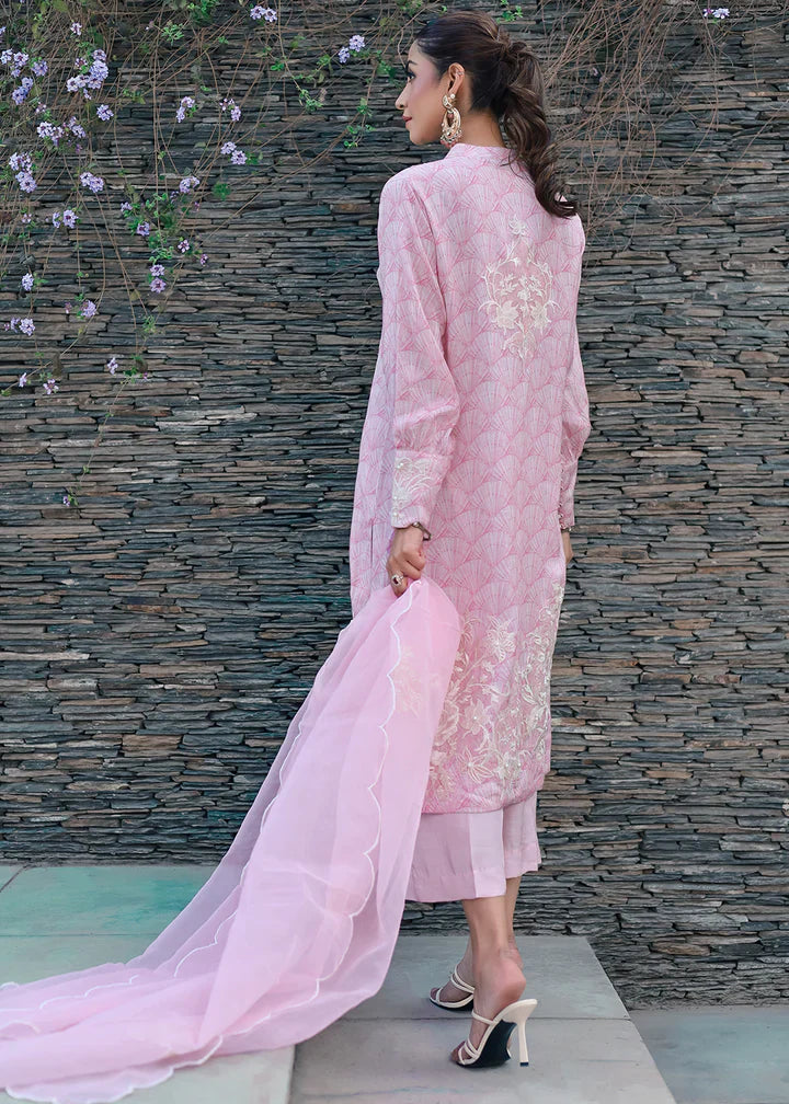 raw silk Kurta Set in Pastel pink