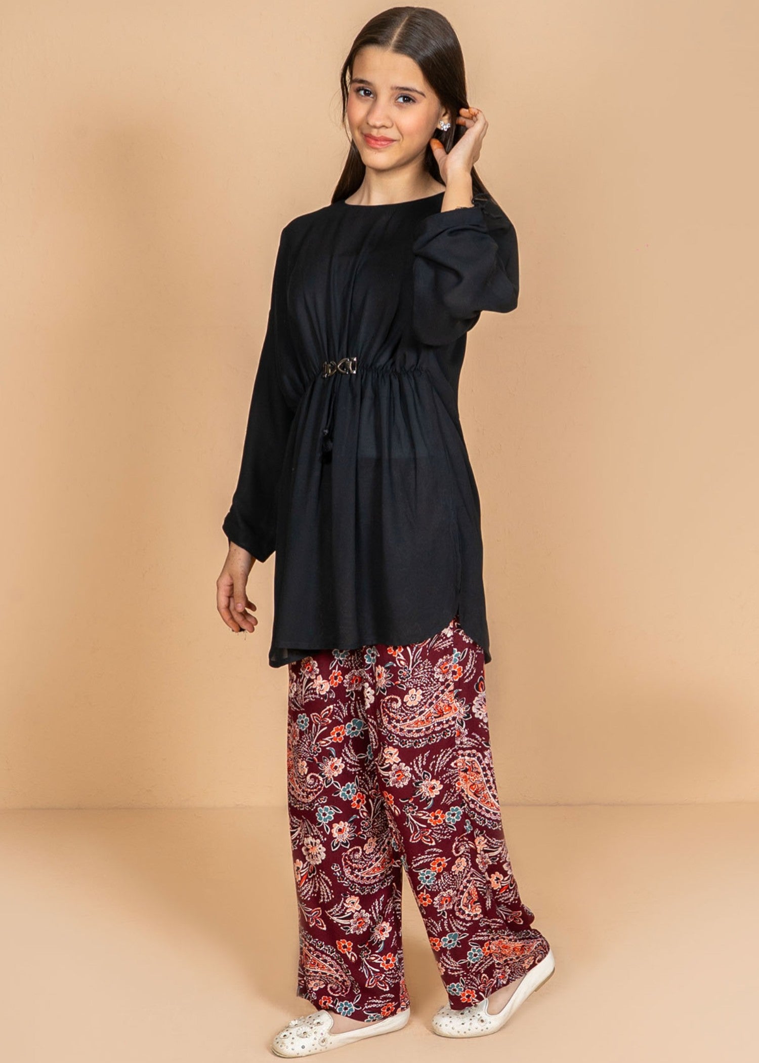 georgette Kurta Set in Black