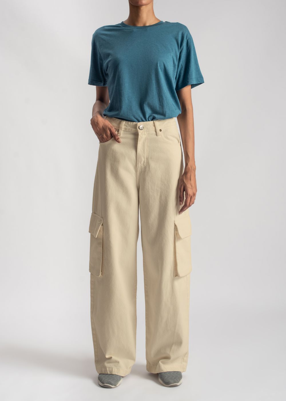 denim Pants in Beige