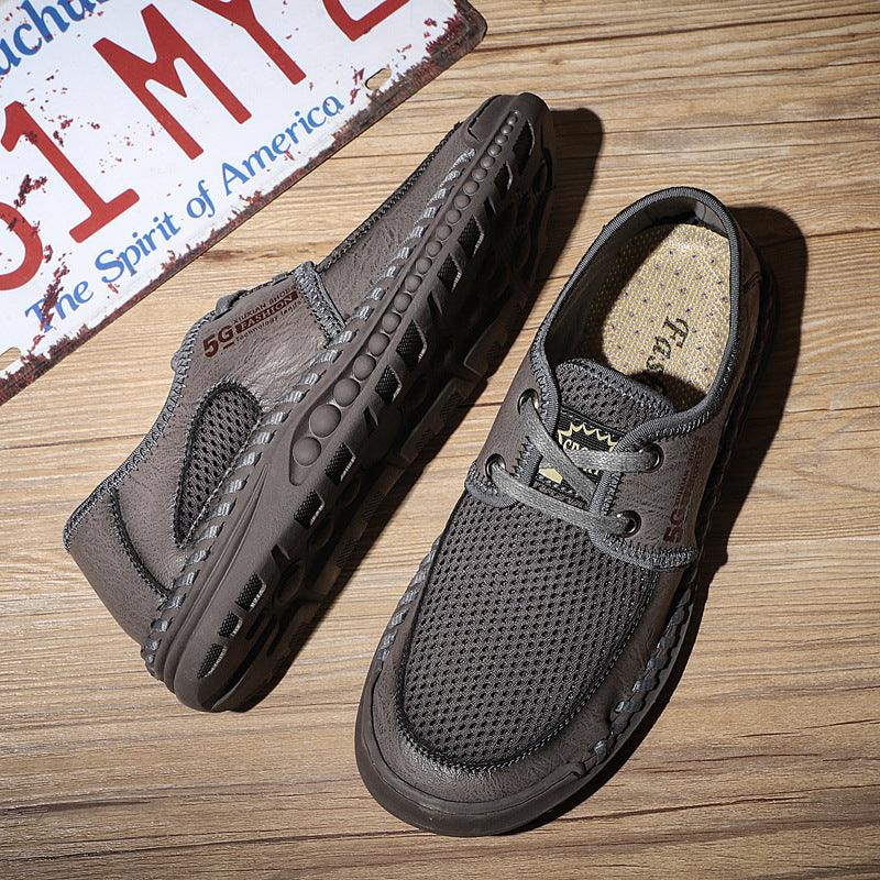 Summer Casual Sports Shoes Men's Breathable Flat Bottom Men's Mesh Shoes