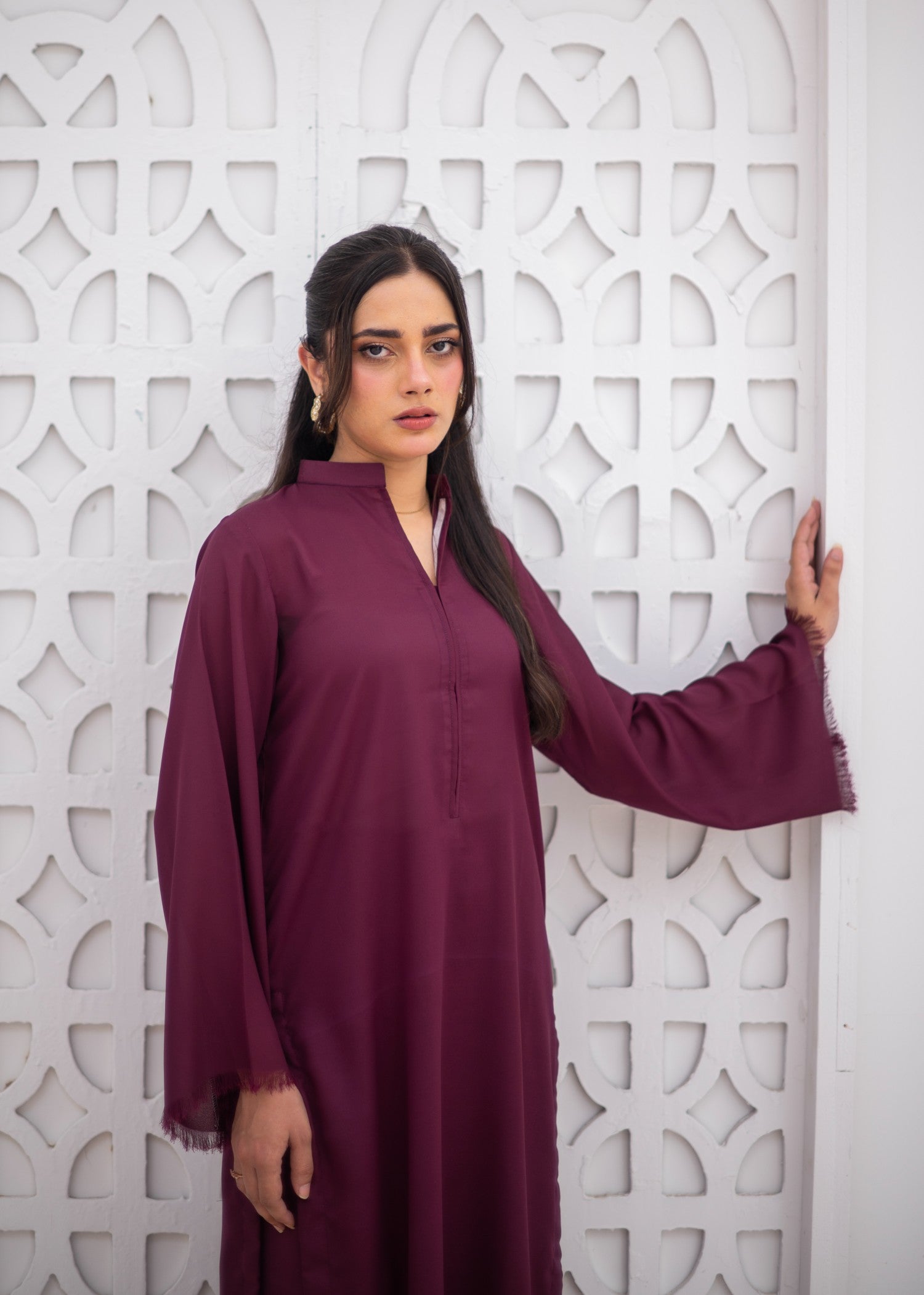 georgette Co Ord Sets in Burgundy