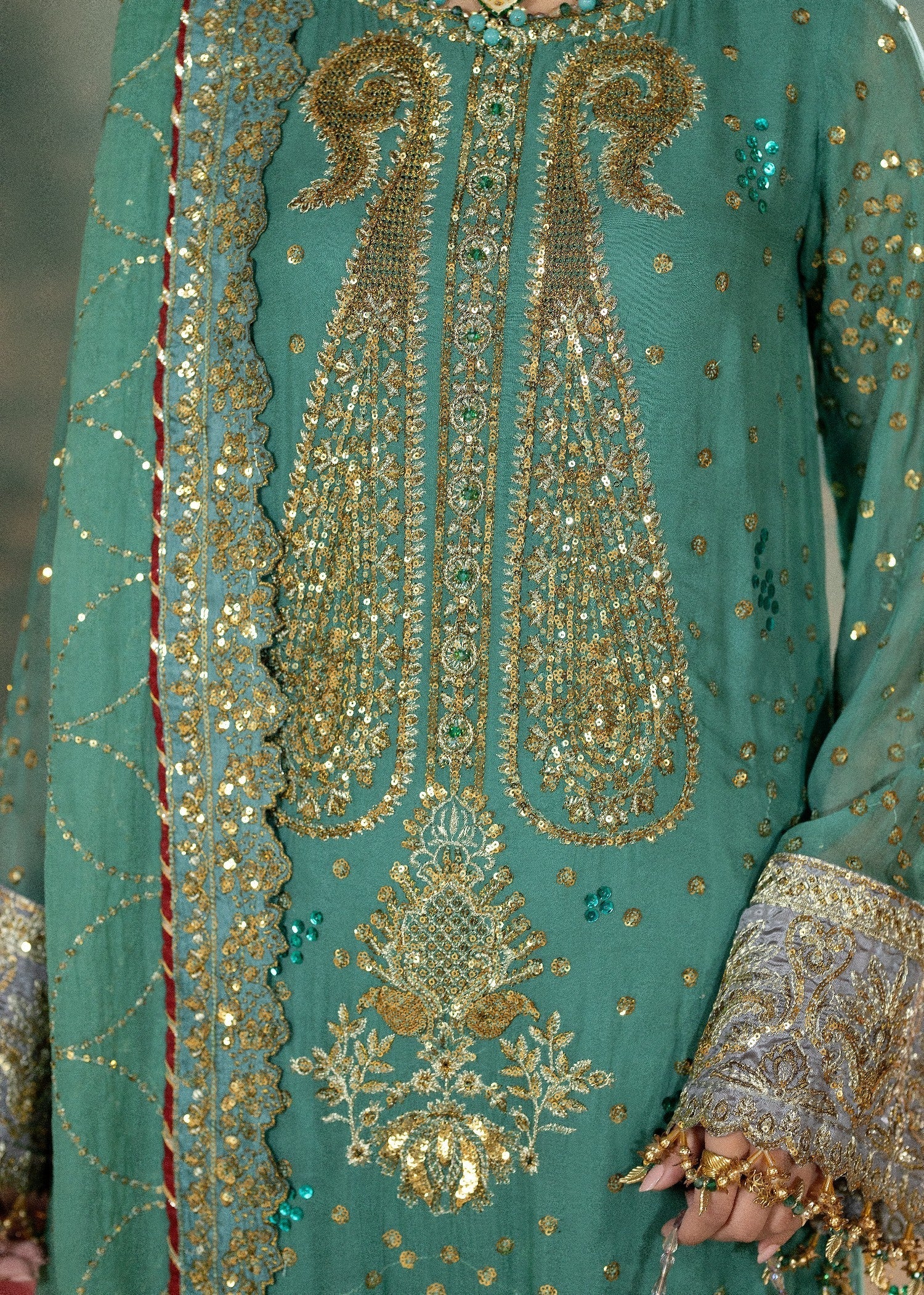 chiffon Sharara in Green