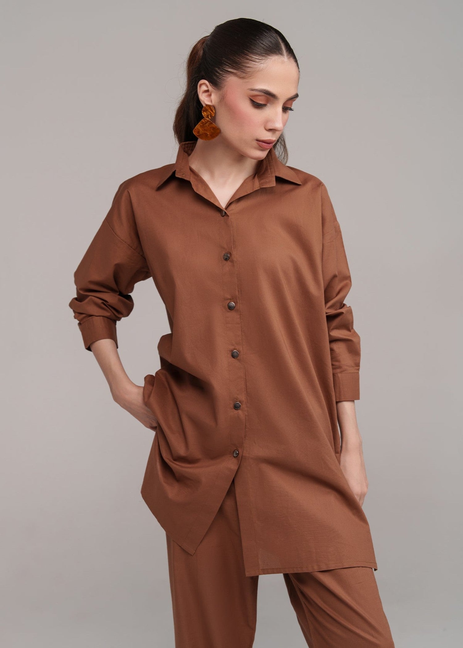 cambric Co ord Sets in Saddle brown