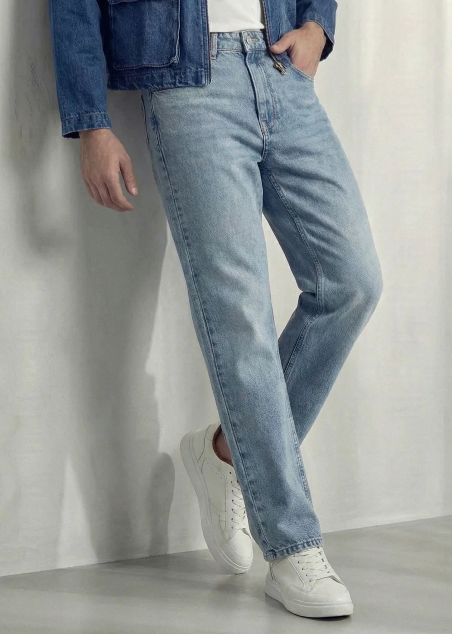 cotton Jeans in Sky blue