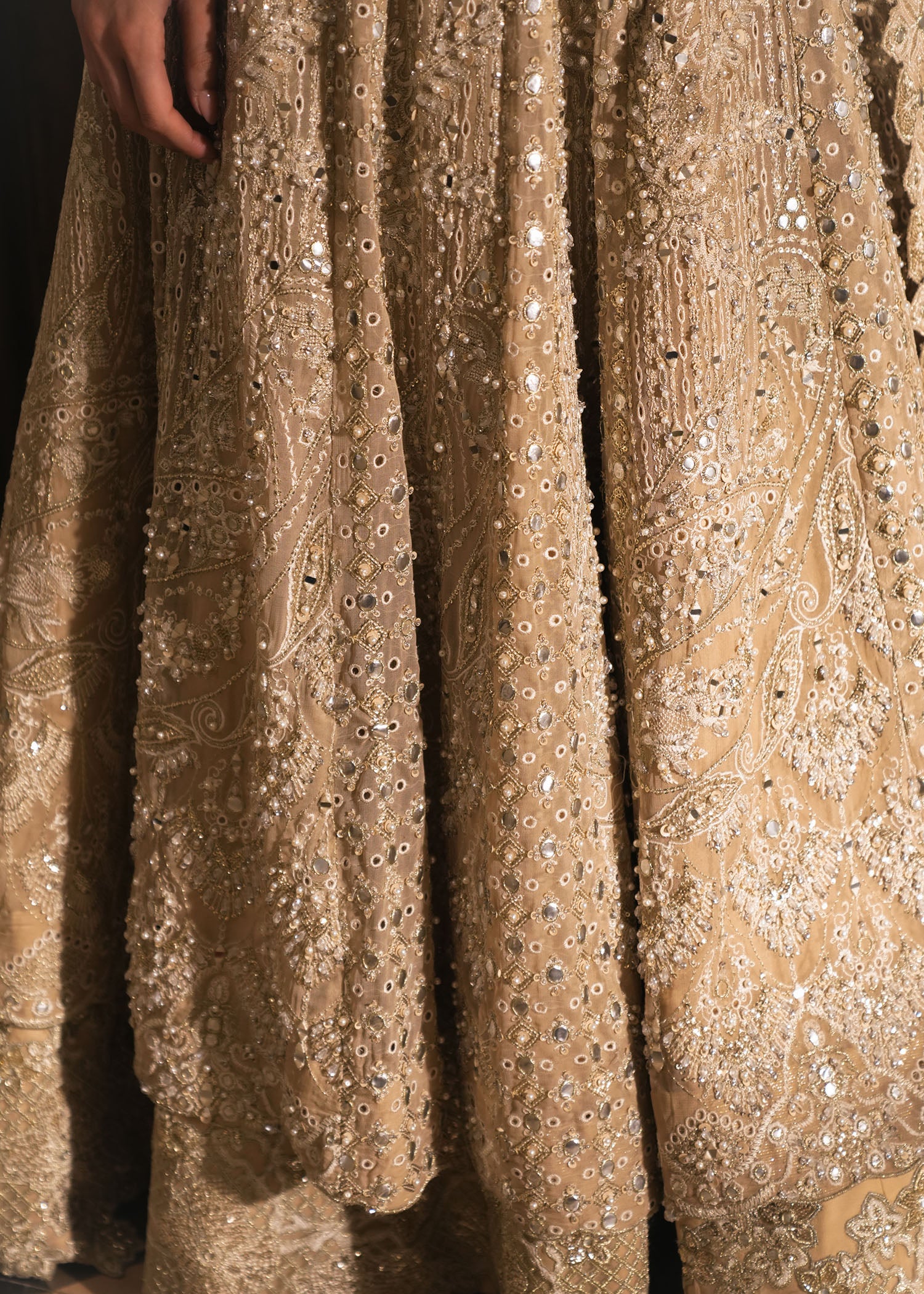 georgette chiffon Lehenga in Beige