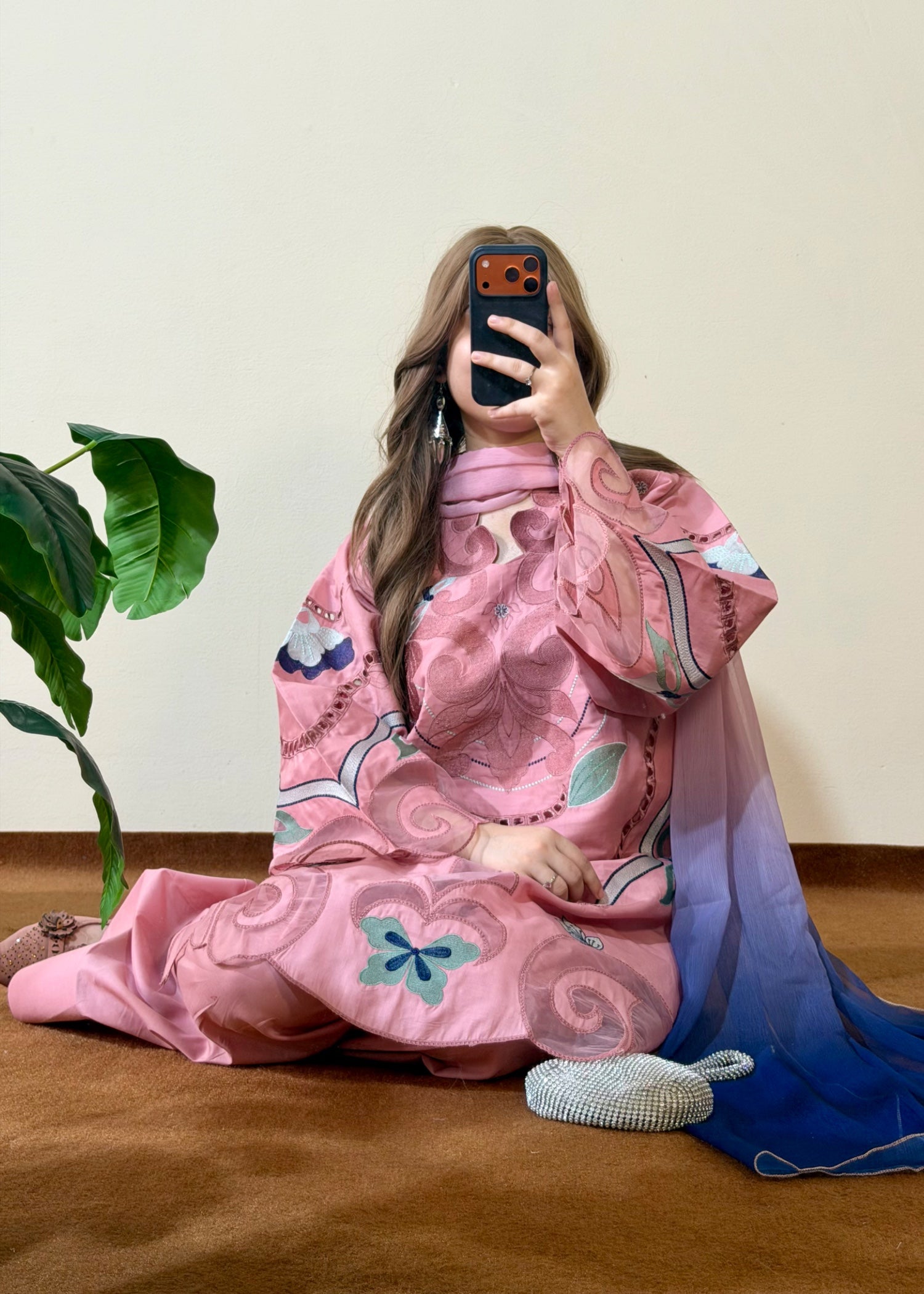 lawn Kurta Set in Petal pink