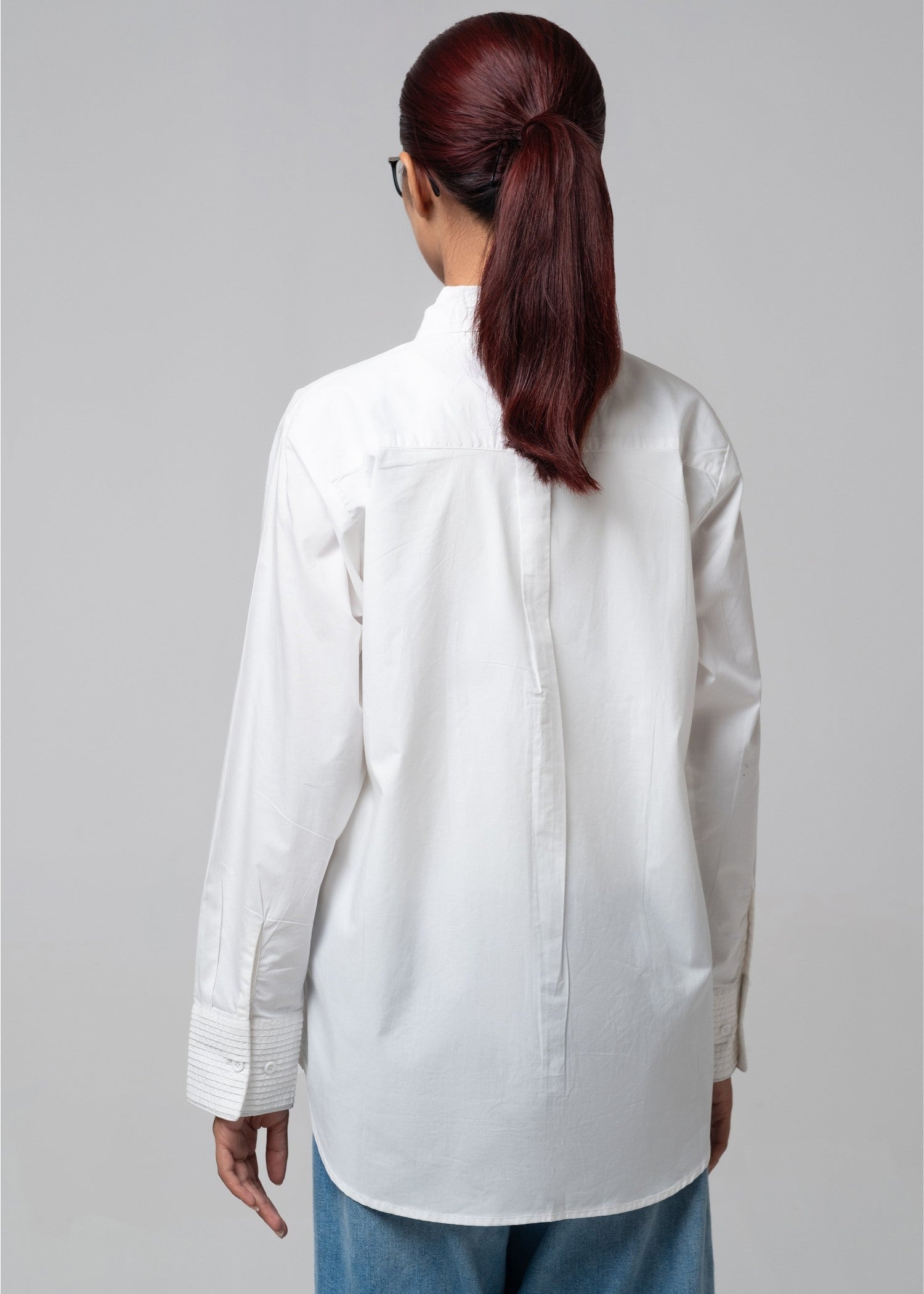 poplin Top in White