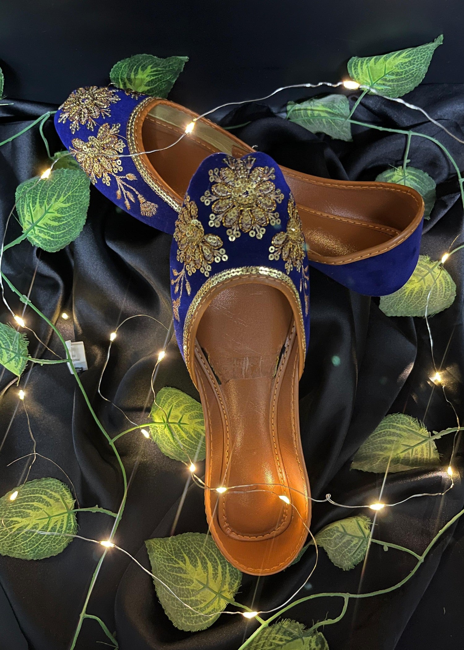 Khussa in Blue by - High Quality Women Khussa MHH9518