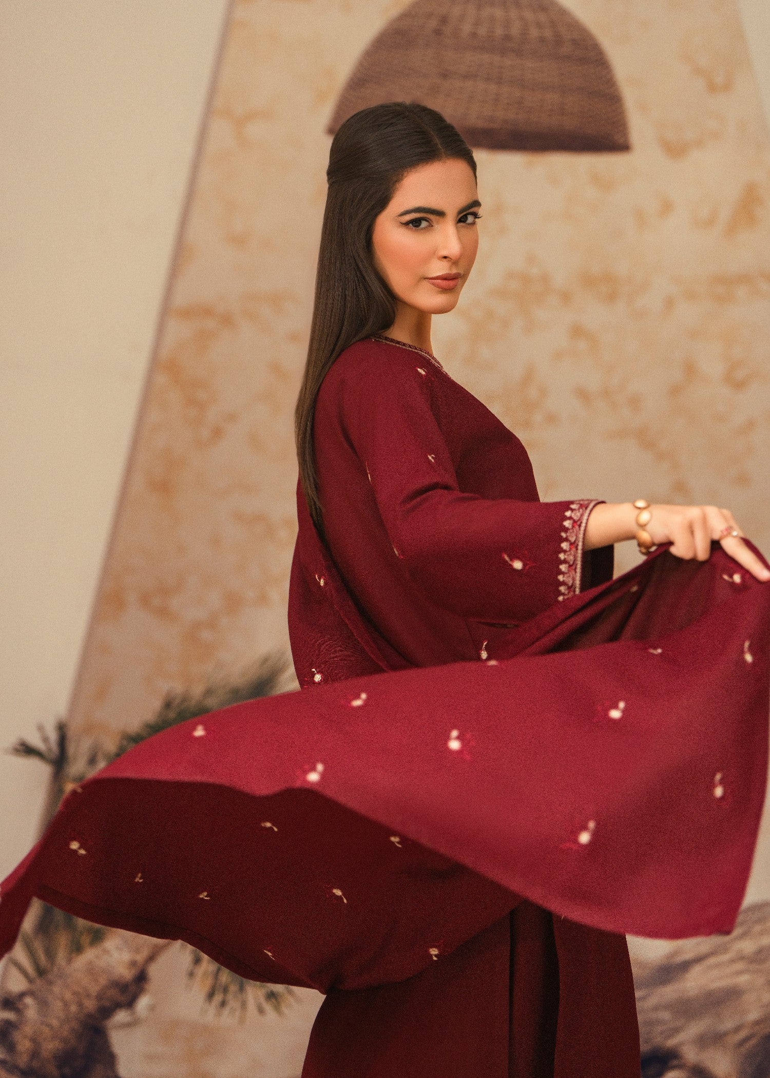 marina Kurta Set in Maroon