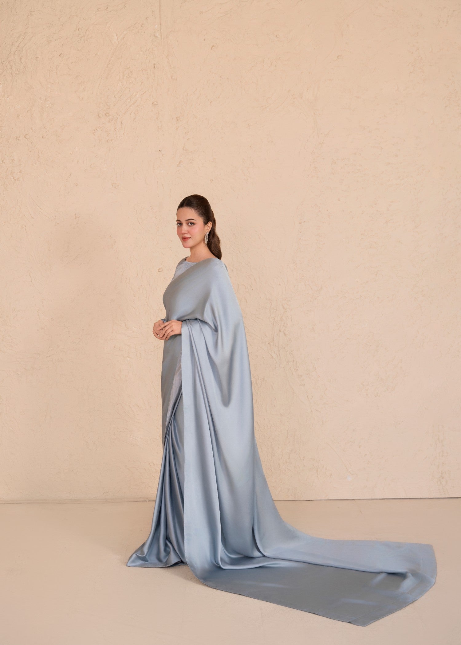 silk Saree in Cloud blue