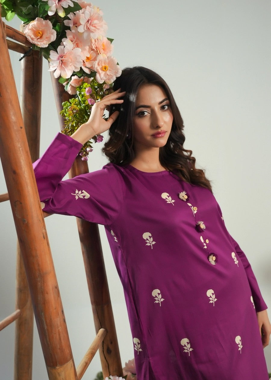 cambric Co Ord Sets in Purple