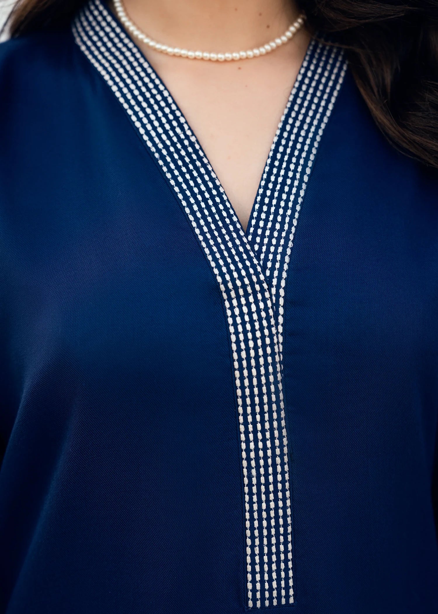 twill viscose Kurta Set in Royal blue