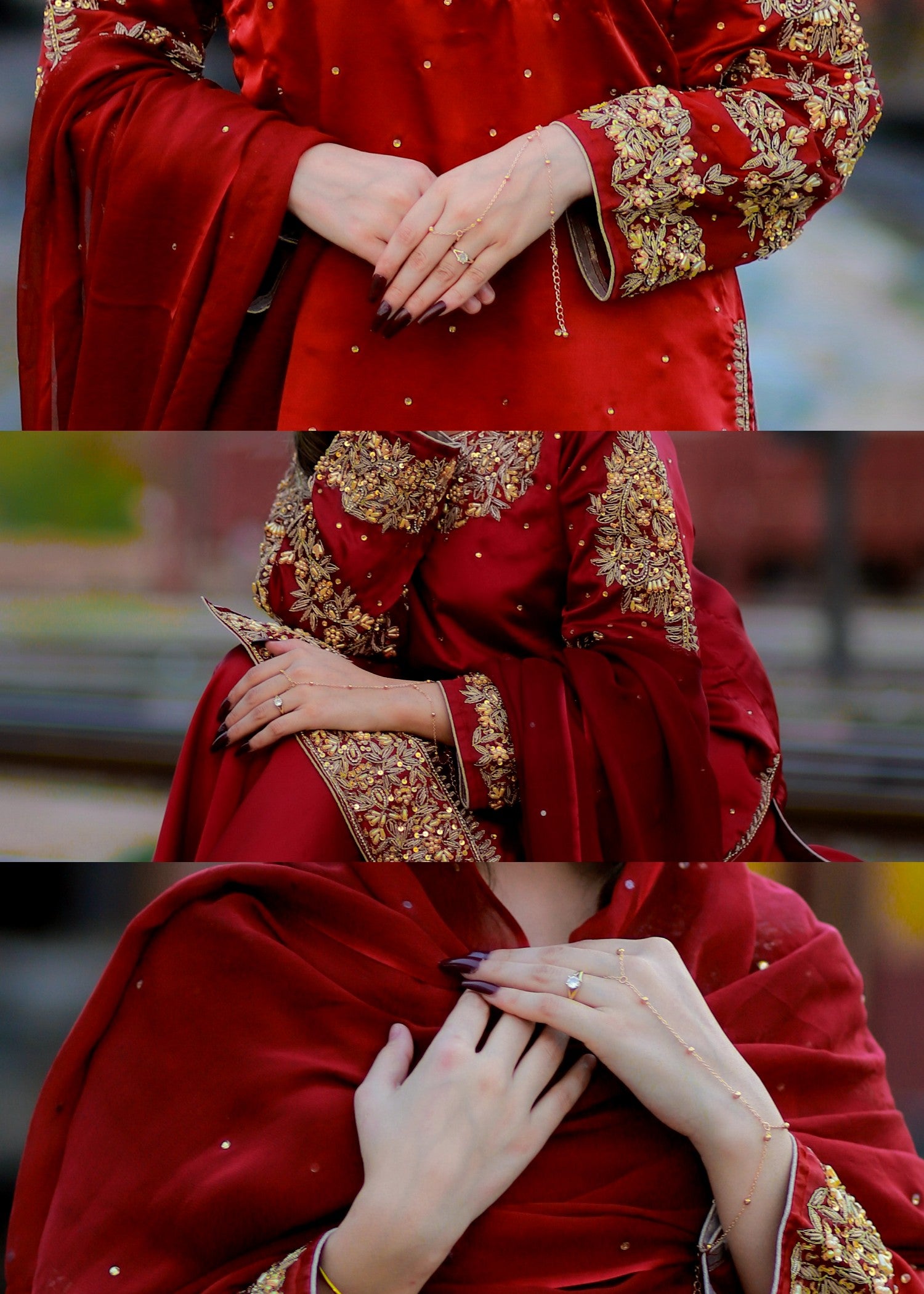 charmuse/shamooz Sharara in Maroon