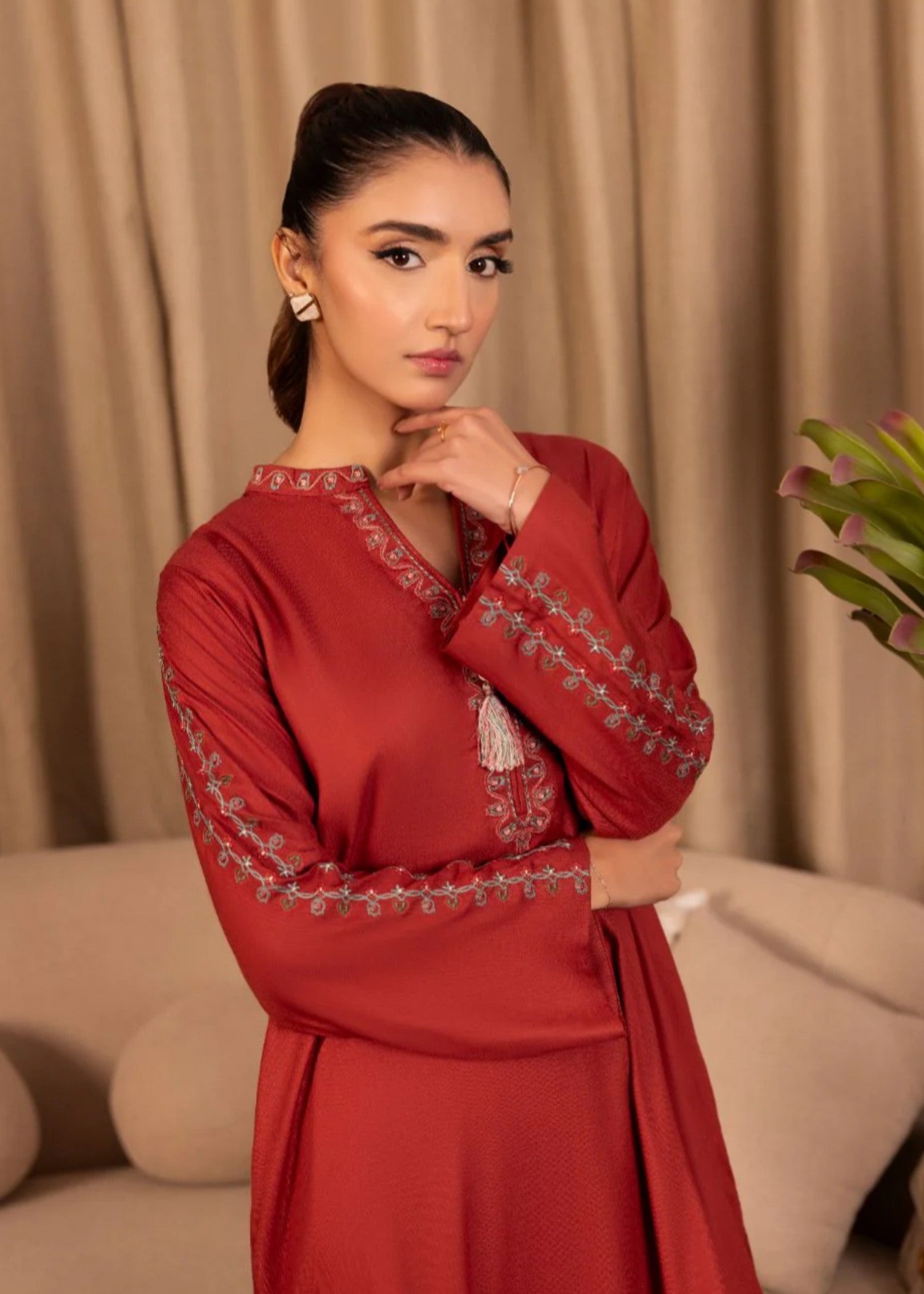 linen Co Ord Sets in Rust red