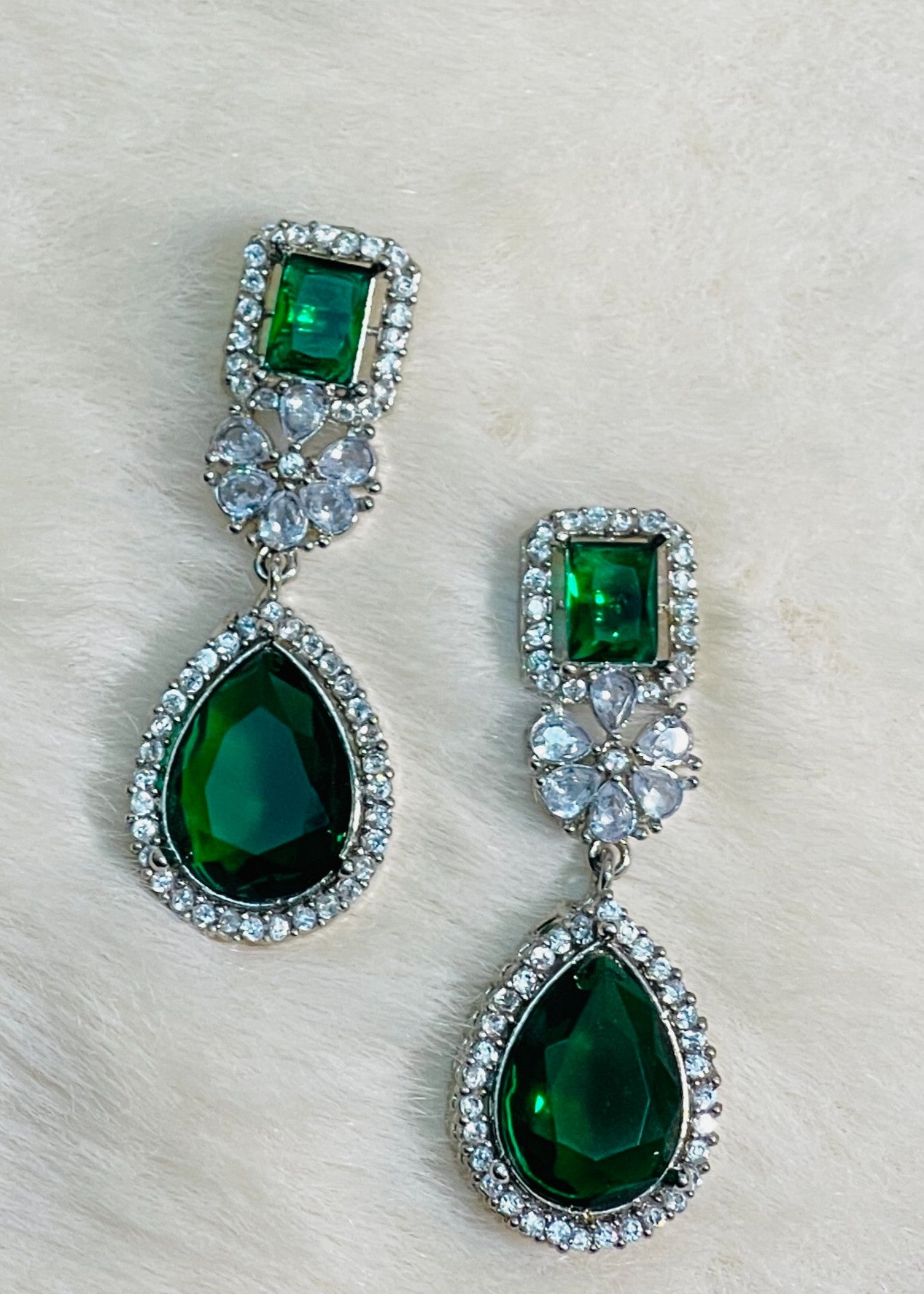 Earrings in Emerald green Color by - Trendy Women Earrings PTM9964