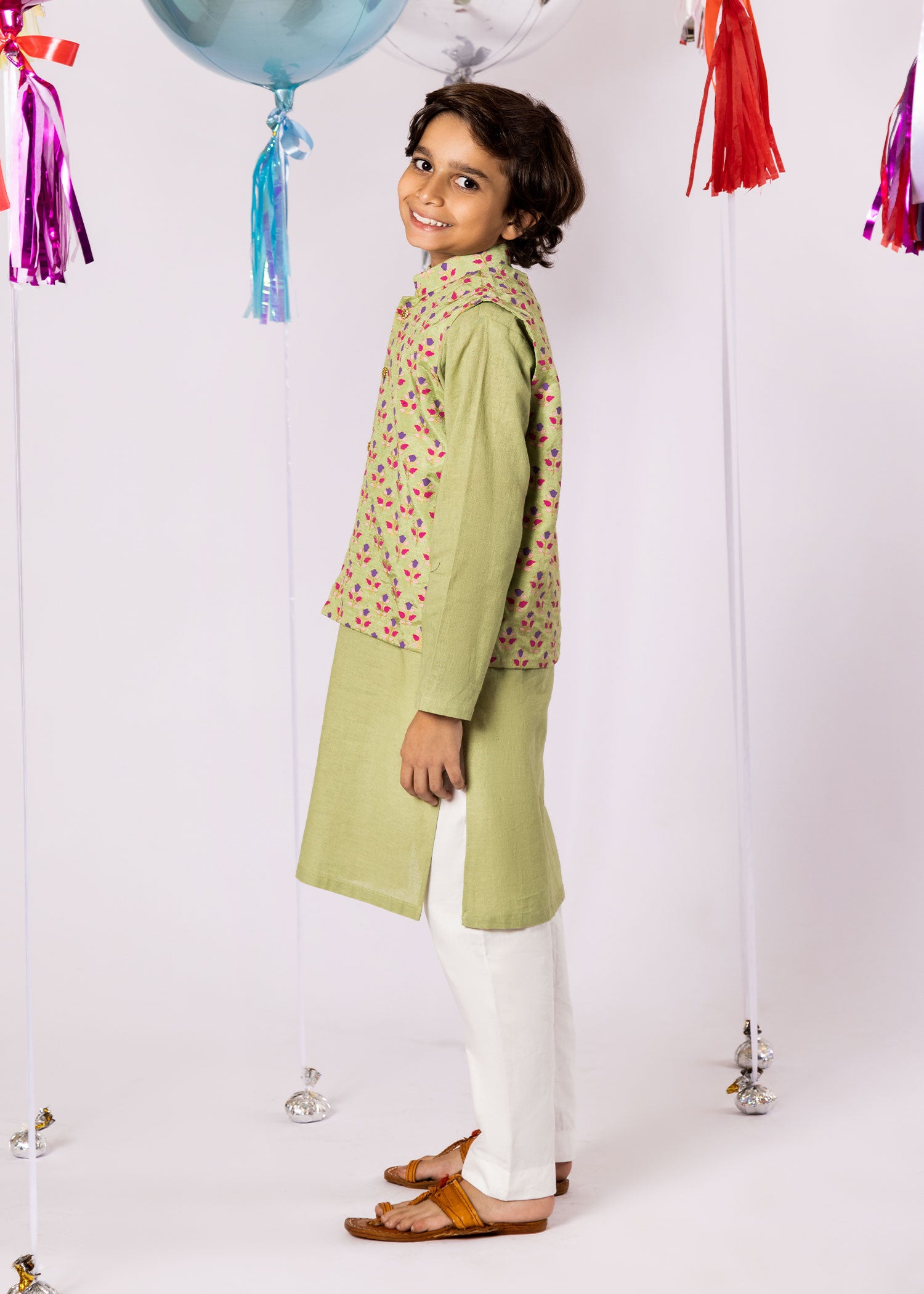 cotton Kurta Set in Sea green
