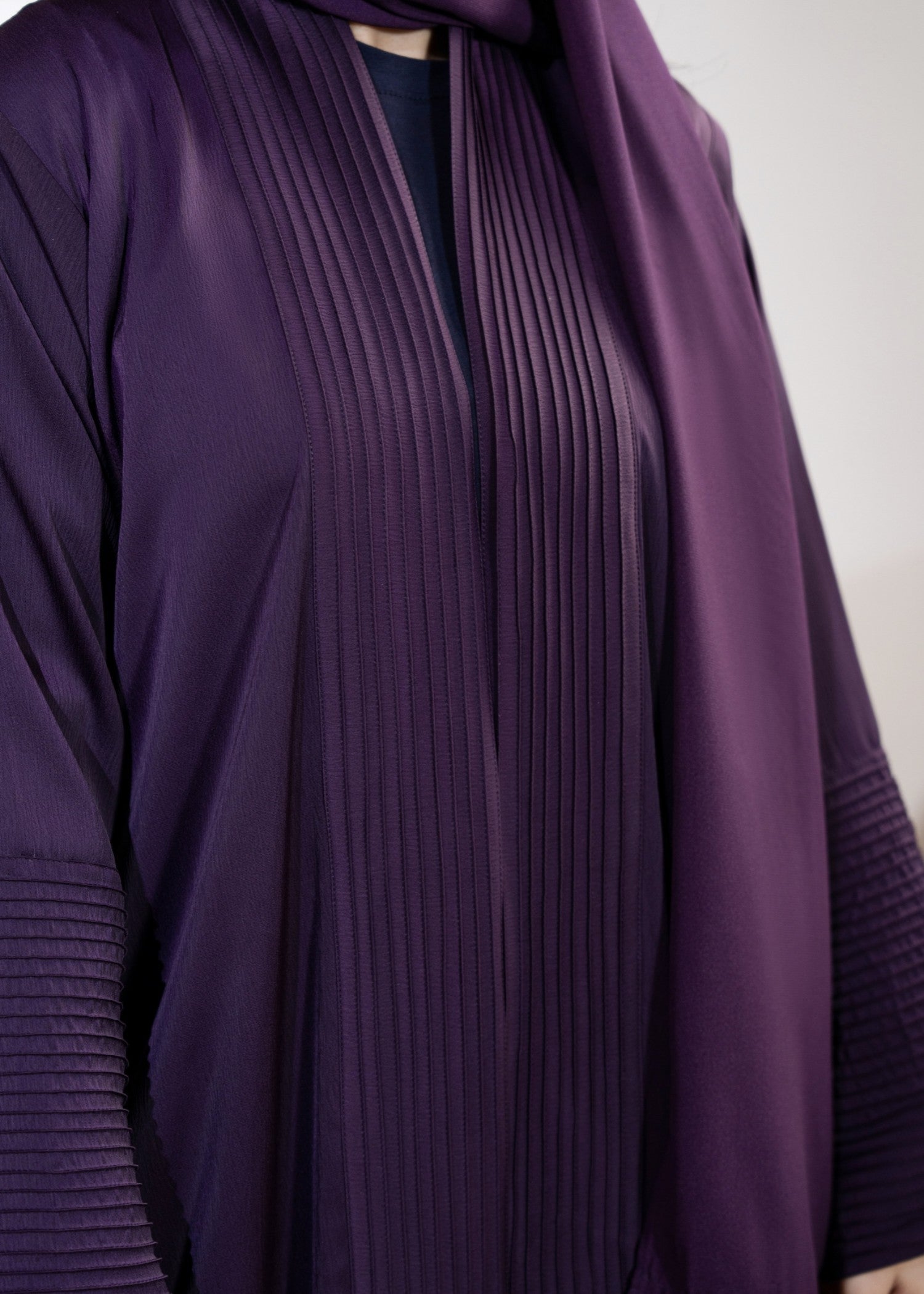 silk Abaya in Plum