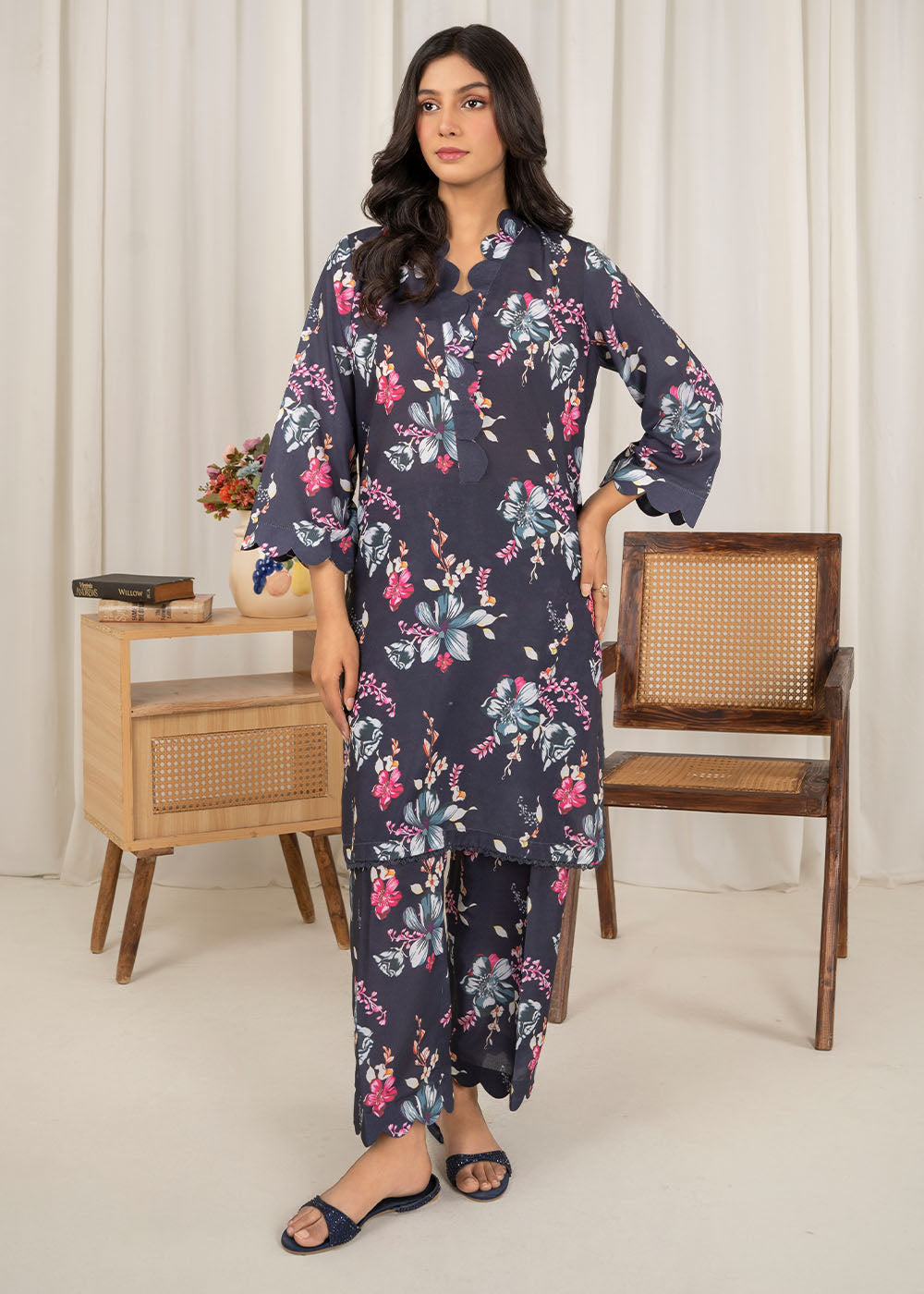 lawn Co Ord Sets in Midnight blue